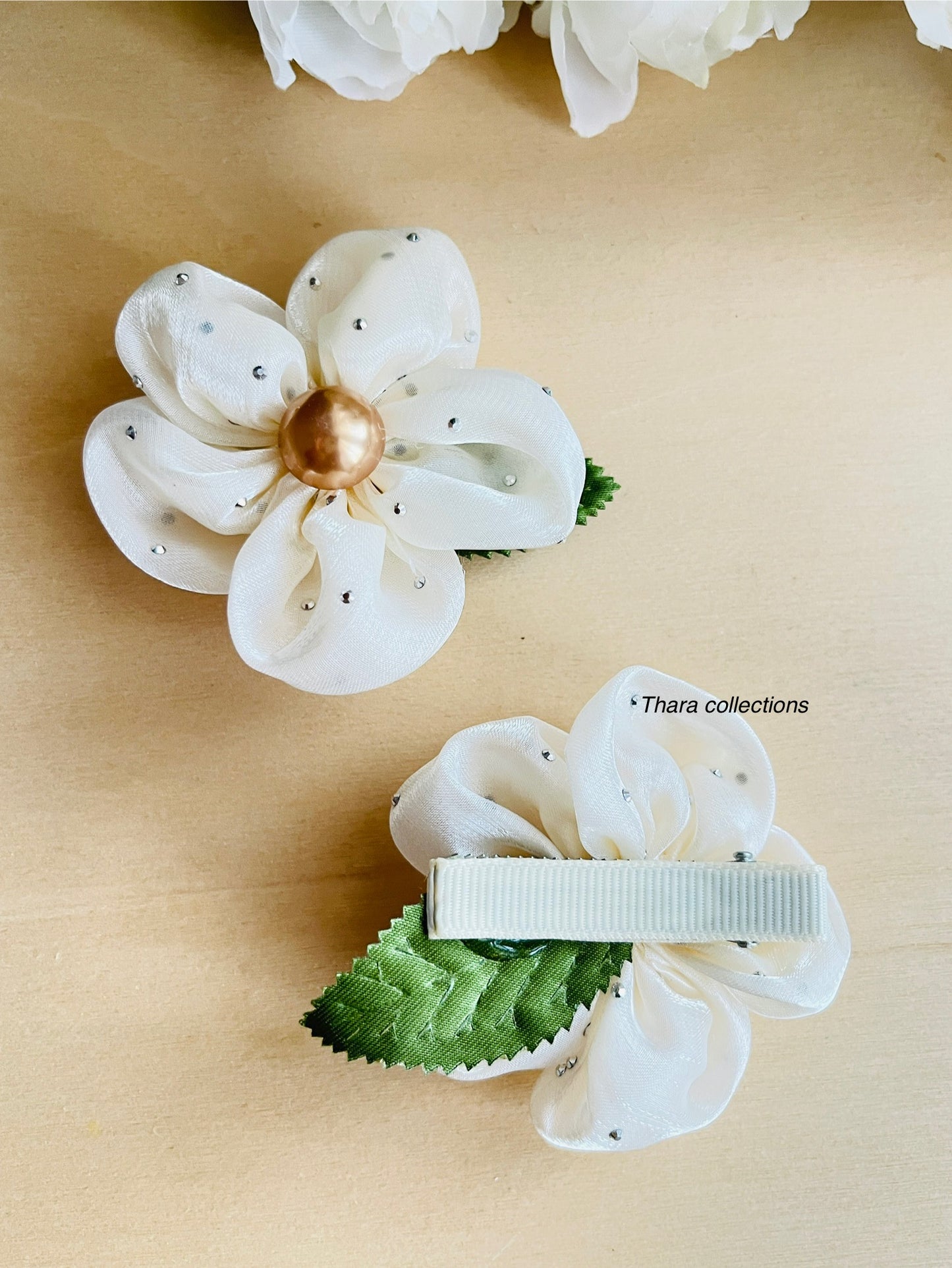 Floral Pearl Hair Clips
