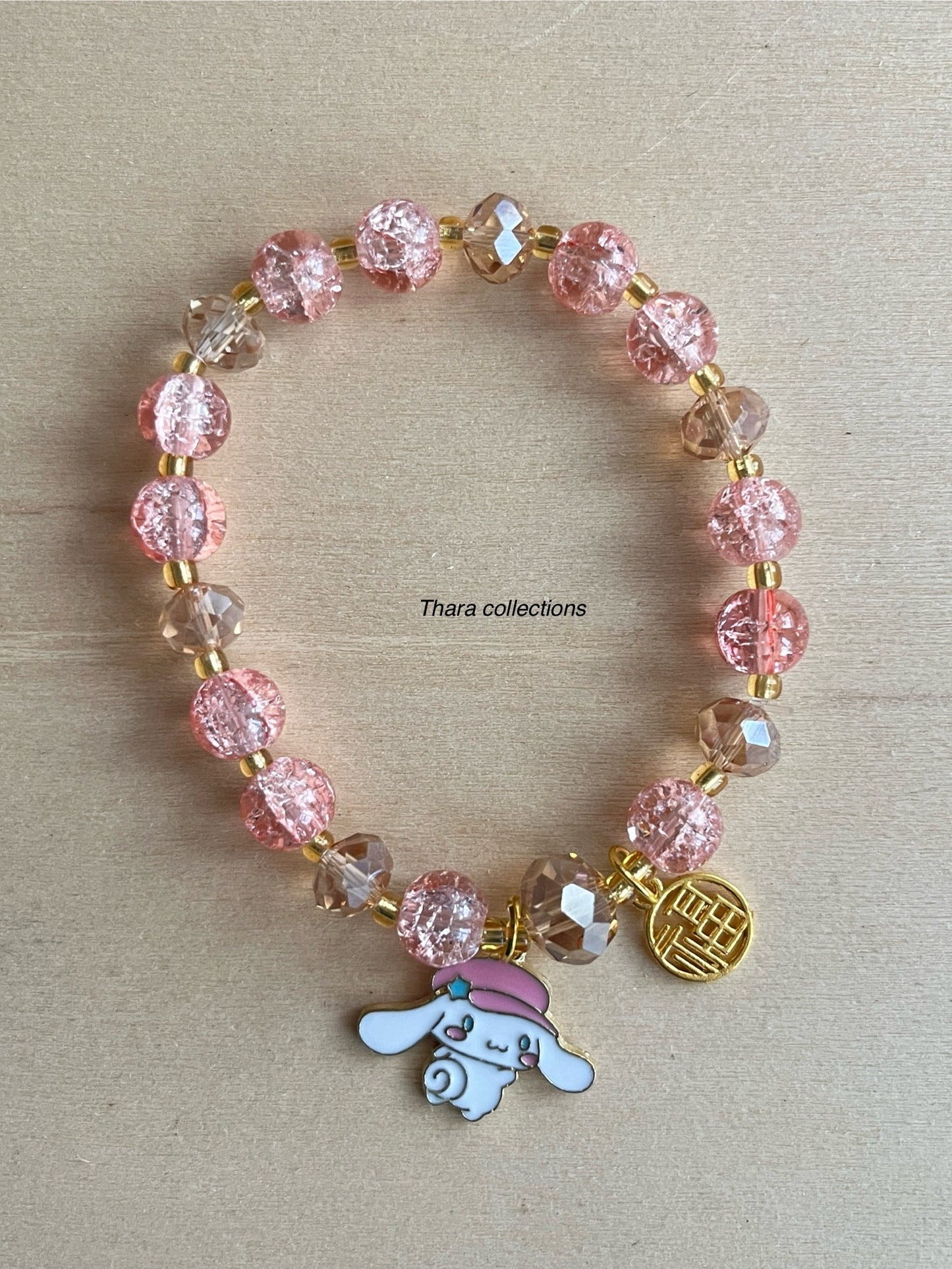 Peach Beaded Bracelet