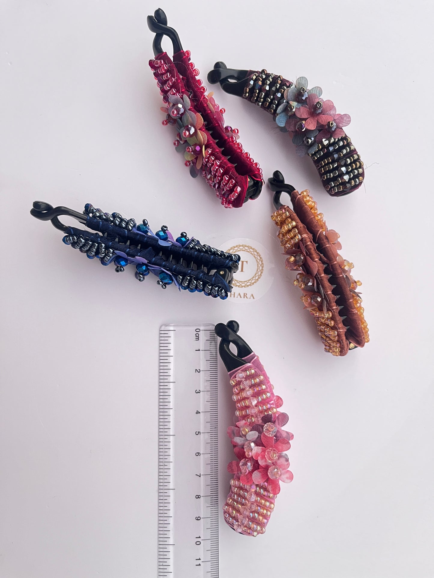 Beaded Floral Banana clip