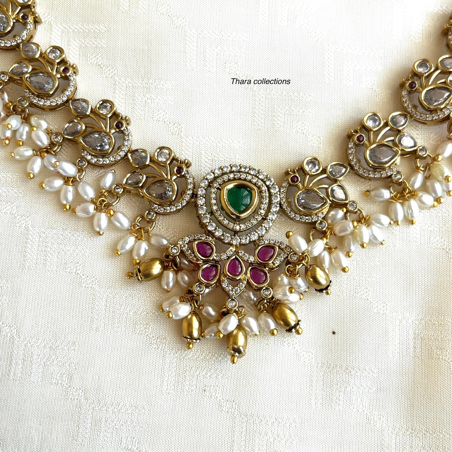 Pearl & Kundan Gold-Plated Choker Set