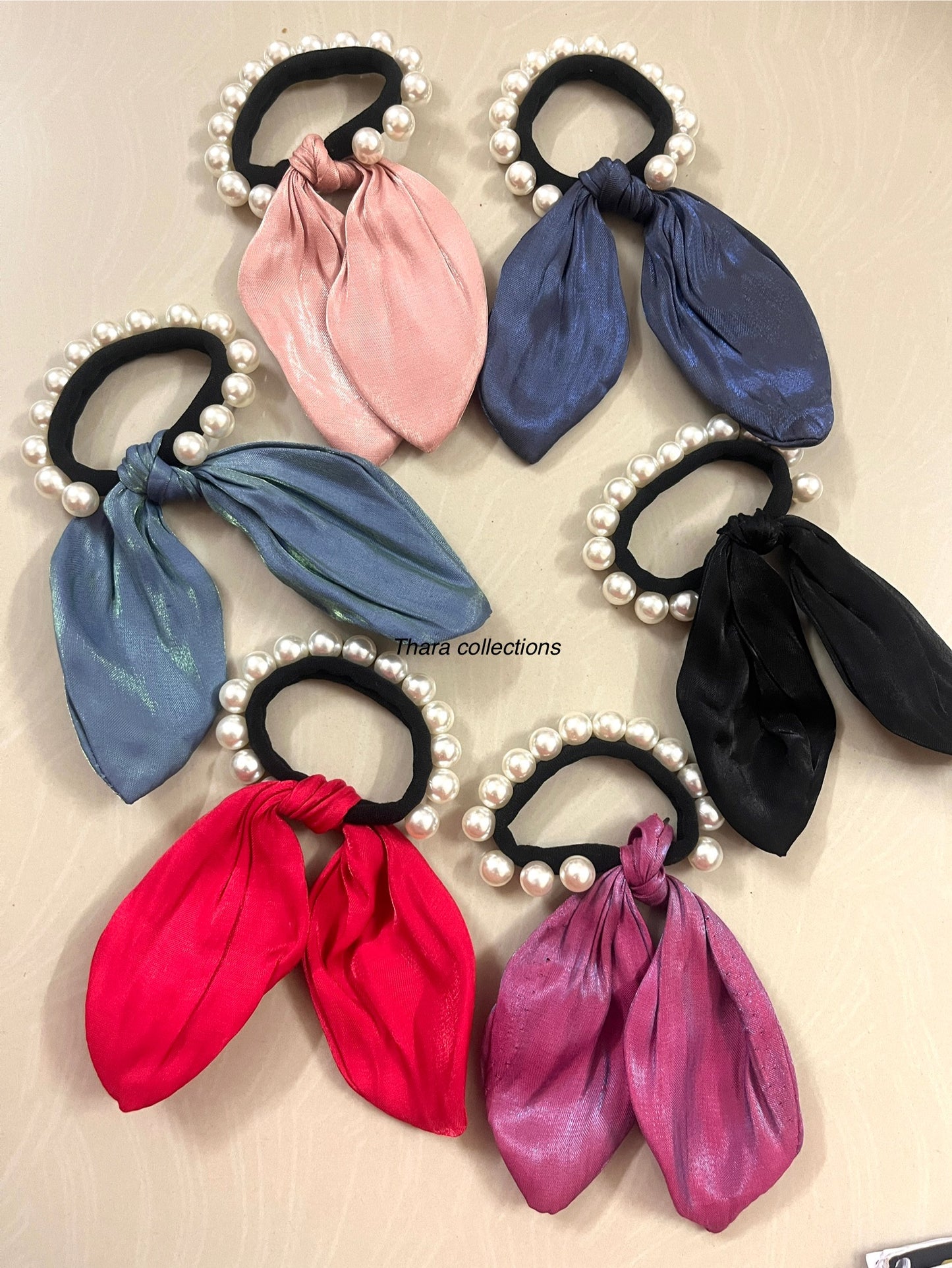 Pearl Ribbon Scrunchie