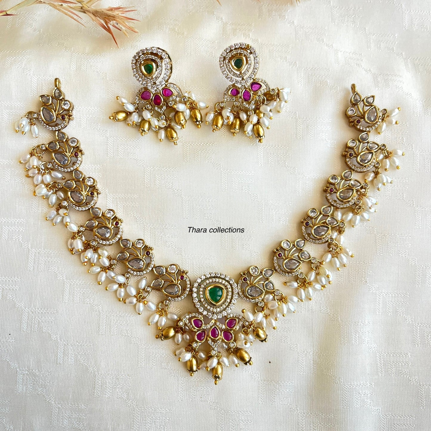 Pearl & Kundan Gold-Plated Choker Set
