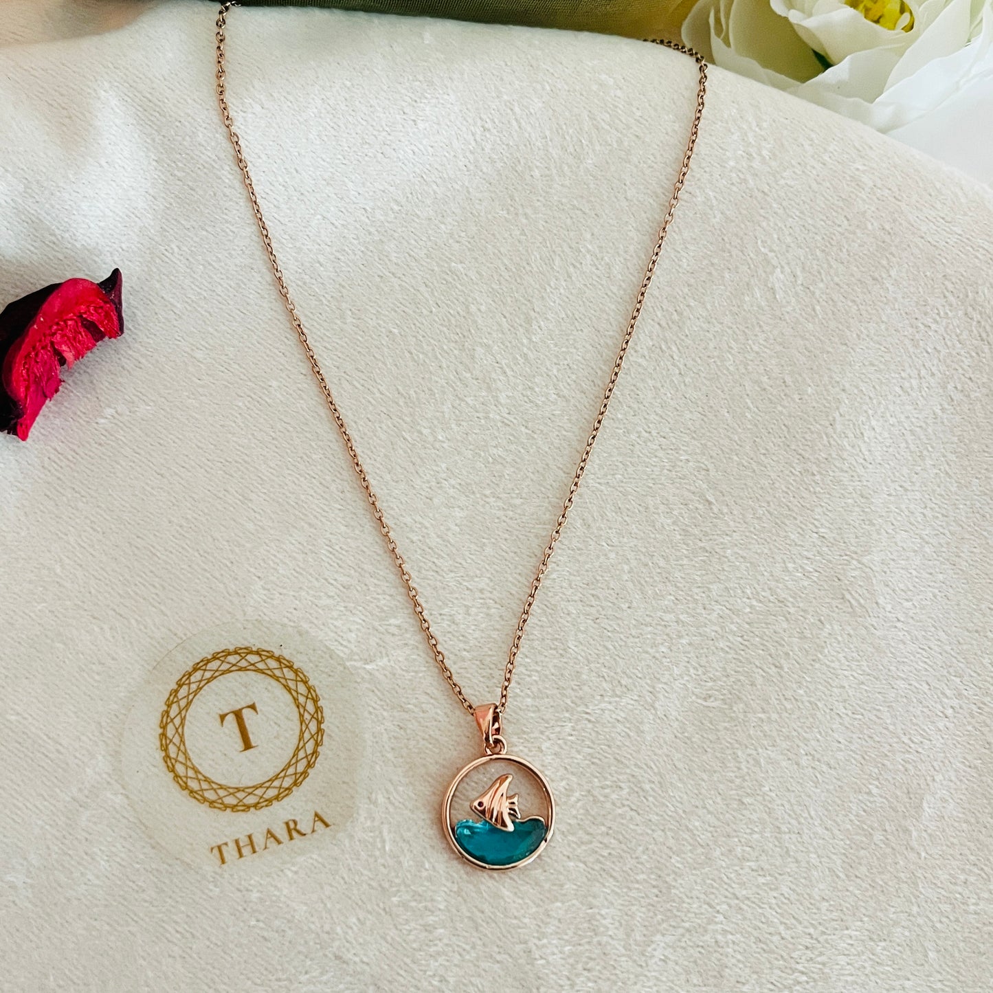 Kiyu Ziyu Fish Pendant Rose Gold Chain - Exclusive Collection