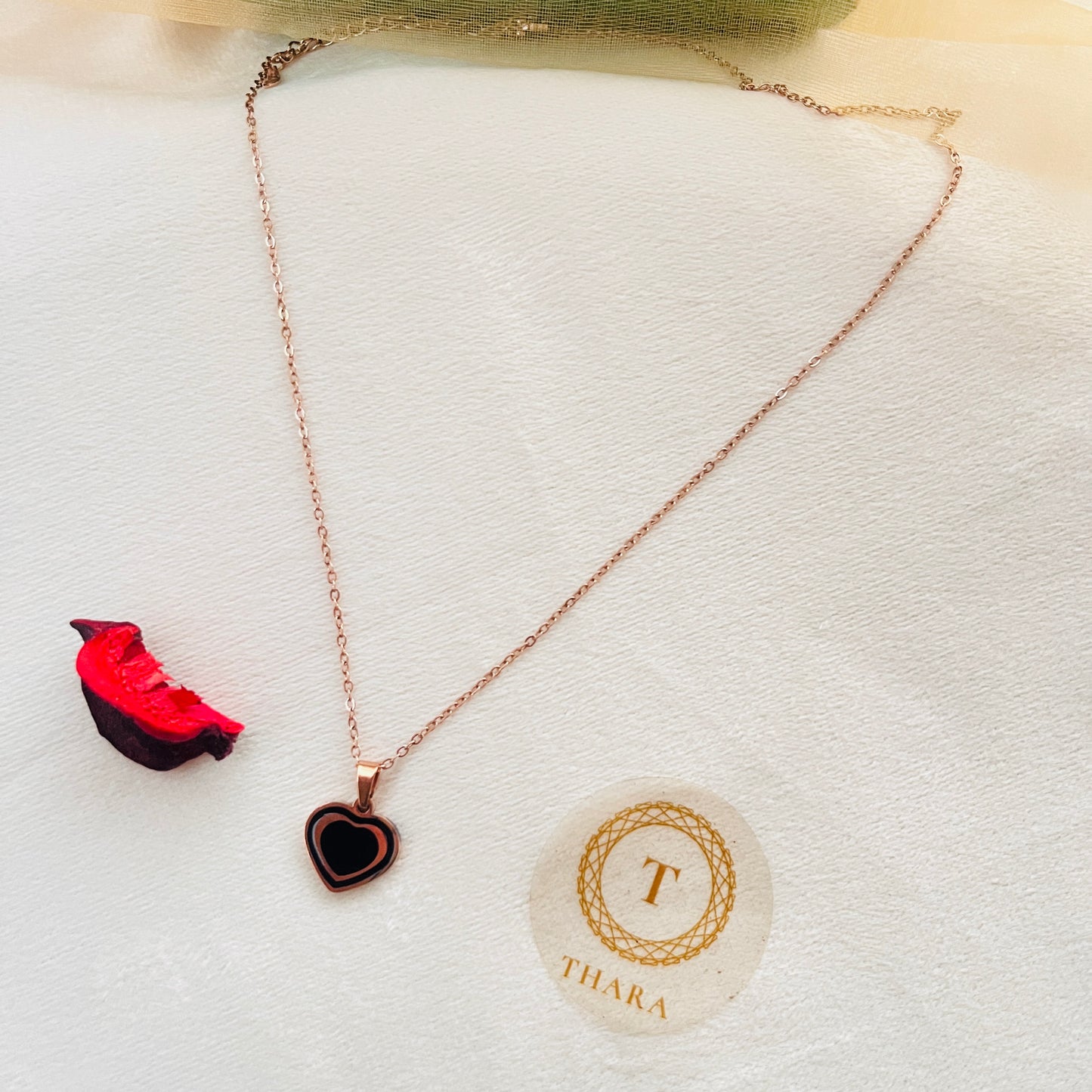Dual side Pendant RoseGold Chain - Heart 3