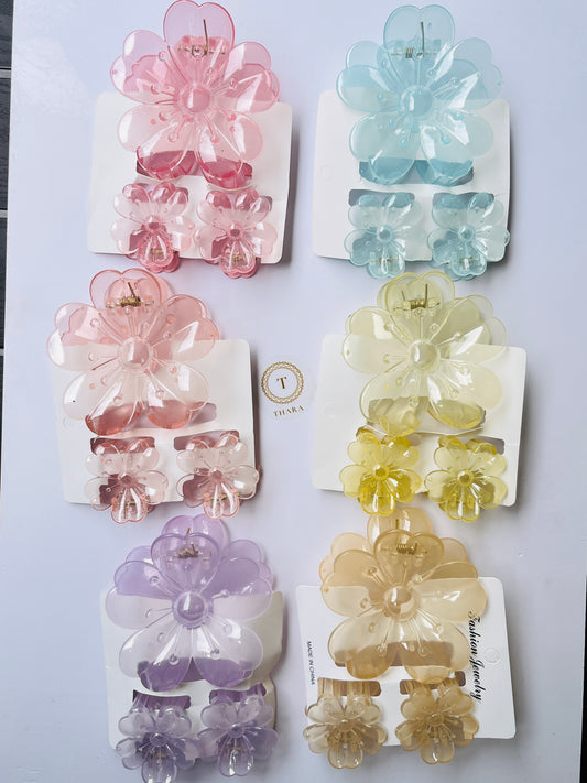 Watercolor Floral Hair Clip Combo