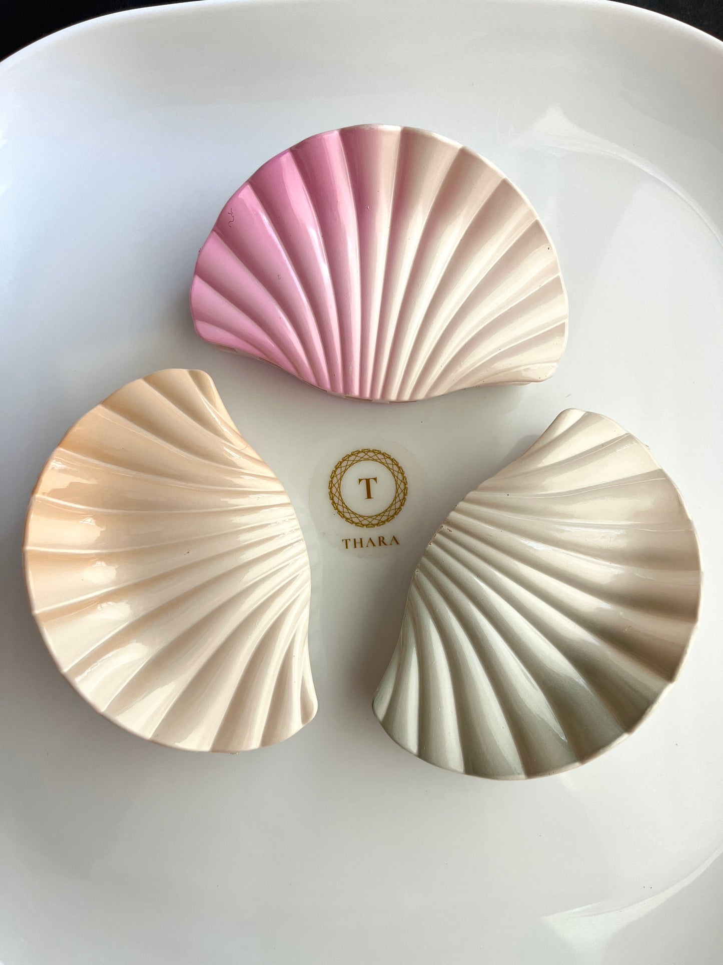 Neutral Seashell Hair Claw Clips – Pastel Matte Ocean-Inspired