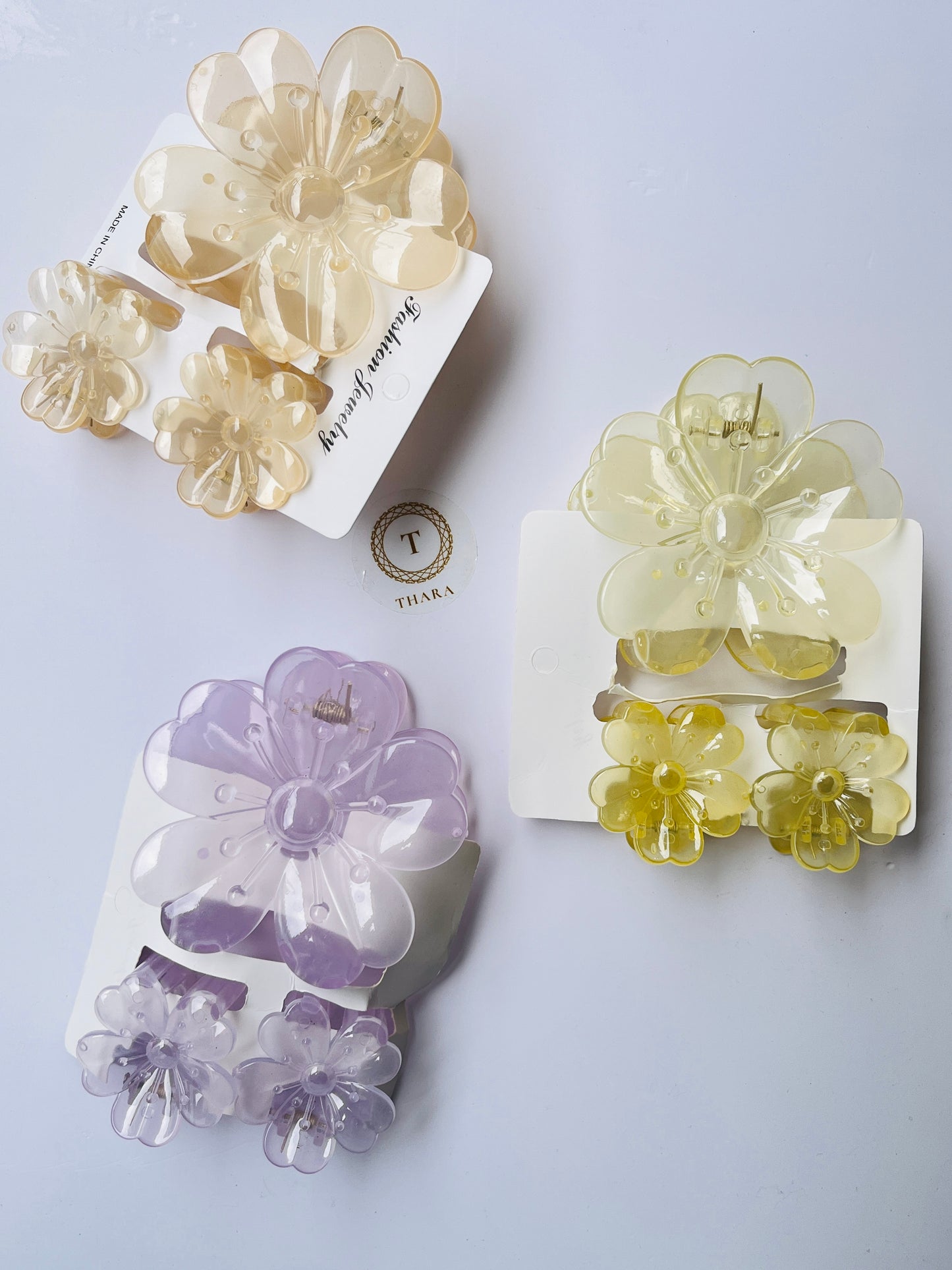 Watercolor Floral Hair Clip Combo