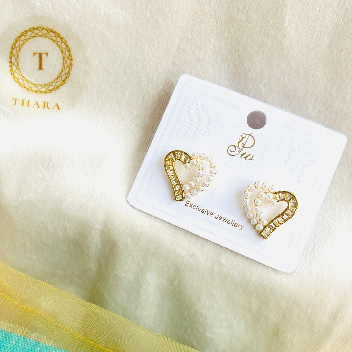 Pearl Heart Elegance Stud Earrings