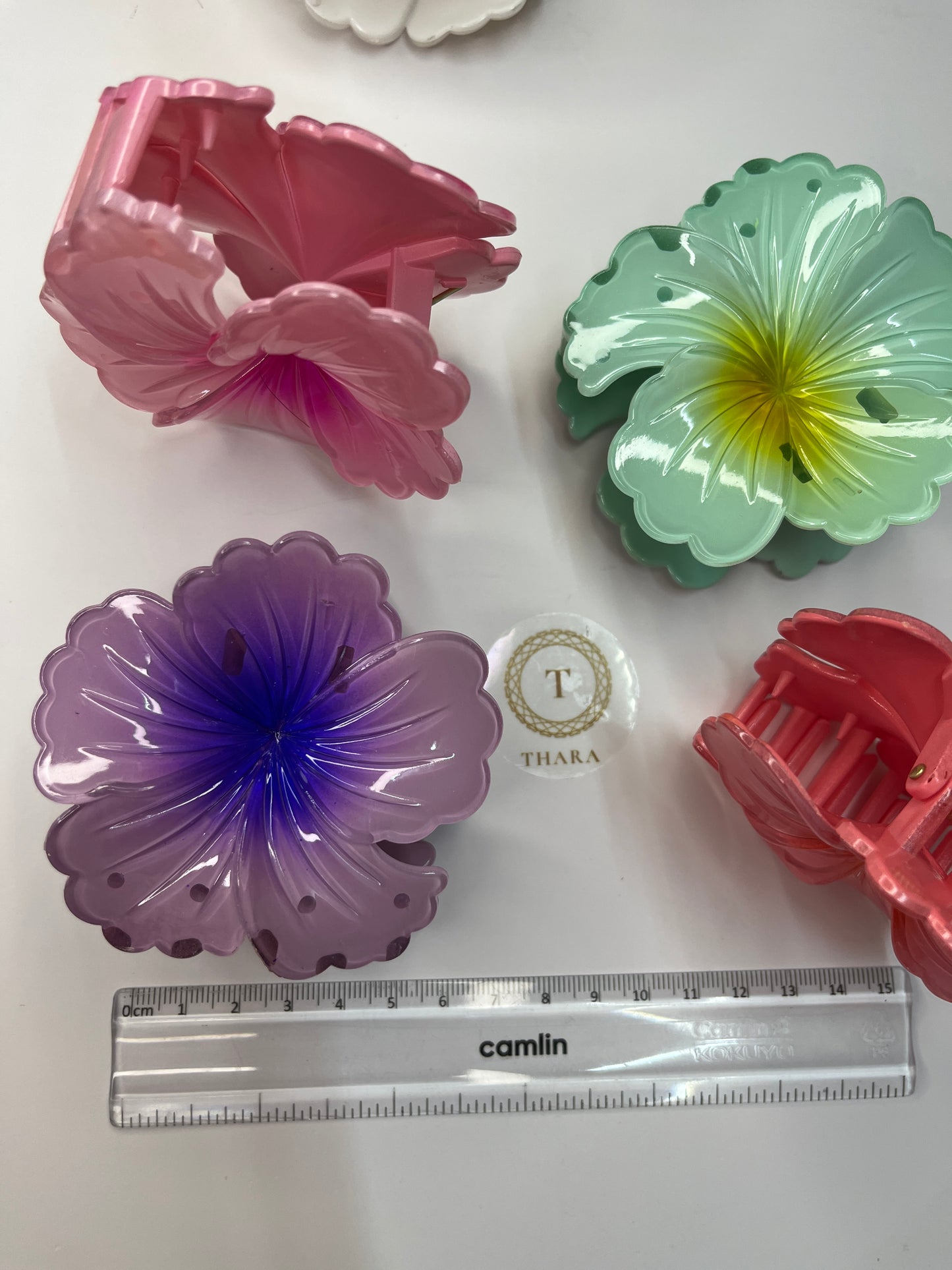 Glossy Hibiscus Floral HairClawClip