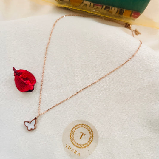 Dual side Pendant RoseGold Chain - Butterfly 1