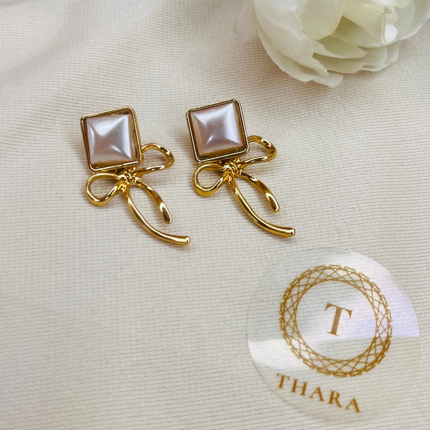 Square Bow Fancy Earrings