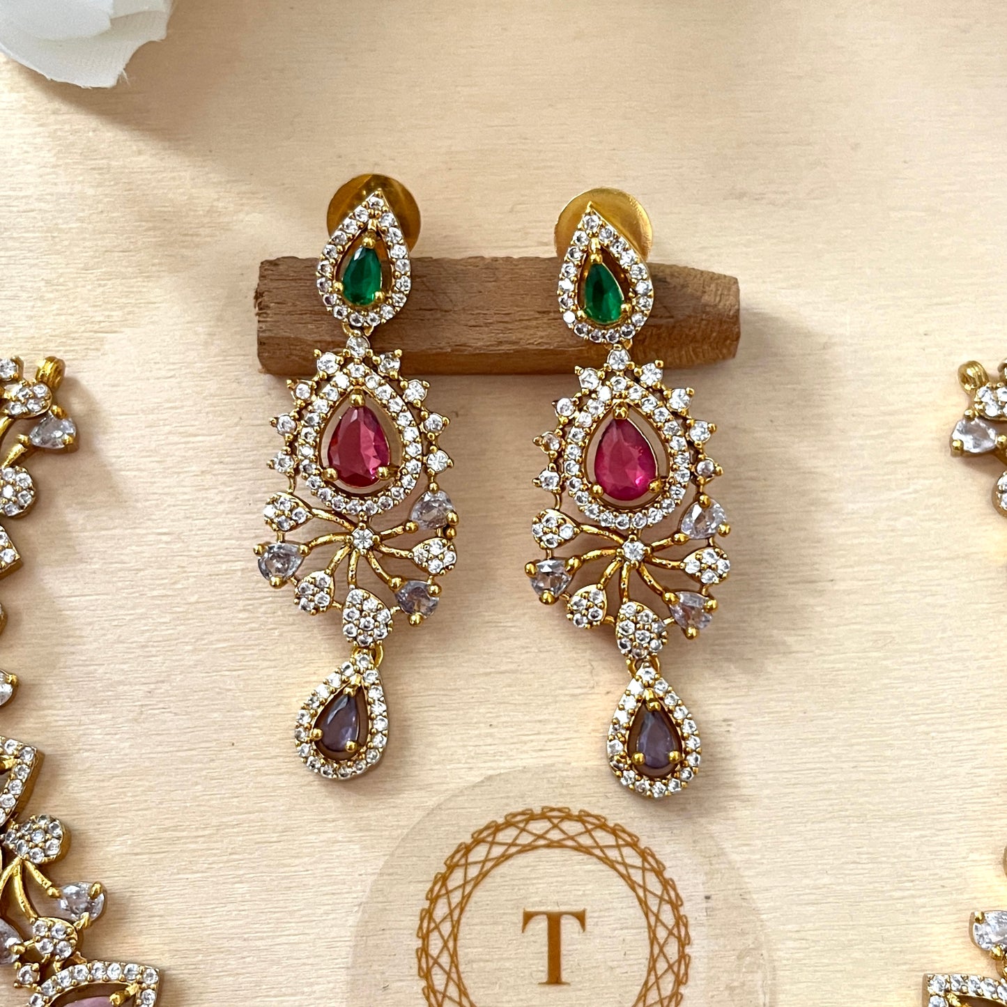 Multi-Stone Designer AD Necklace Set