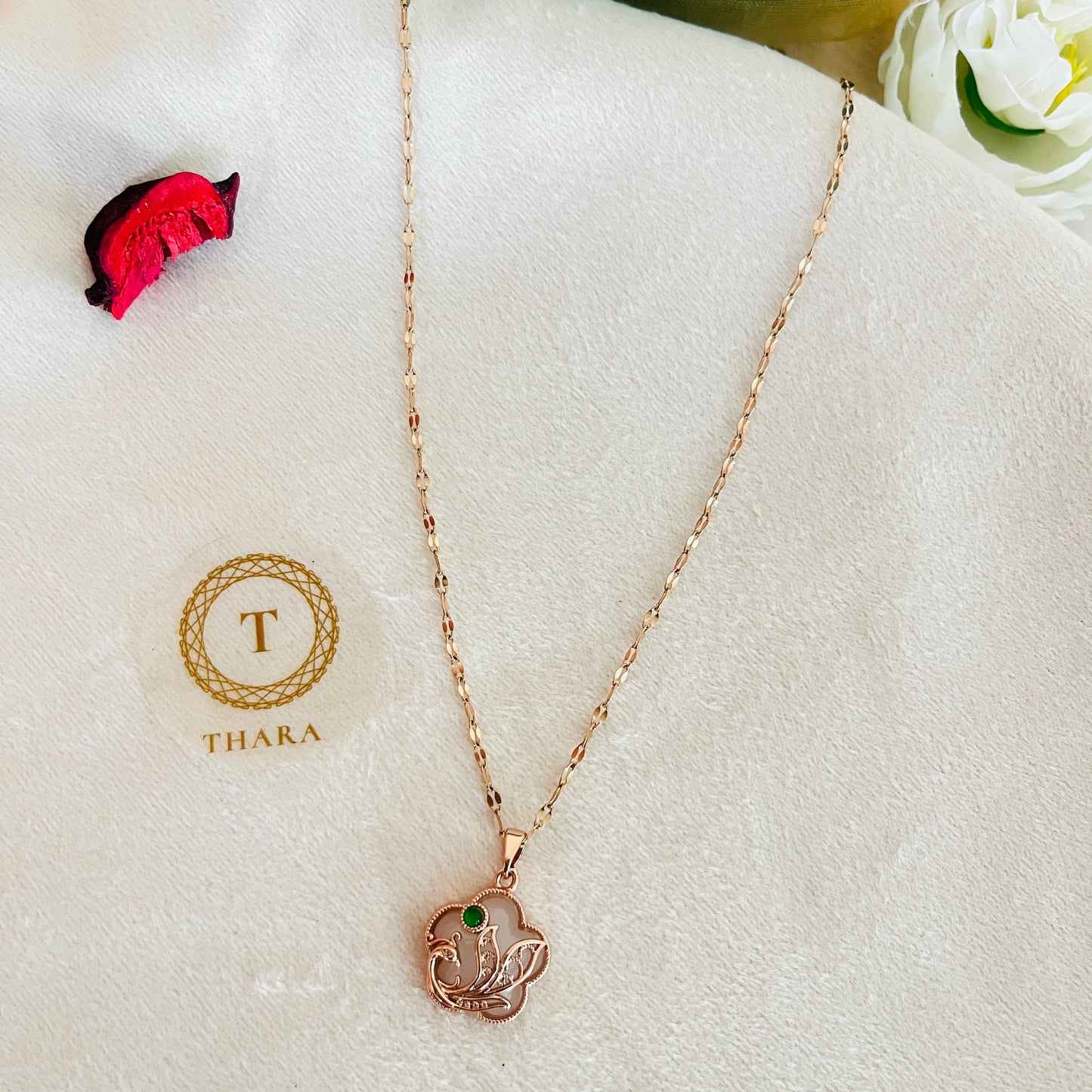 Kiyu Ziyu Peacock Pendant Rose Gold Chain - Exclusive Collection