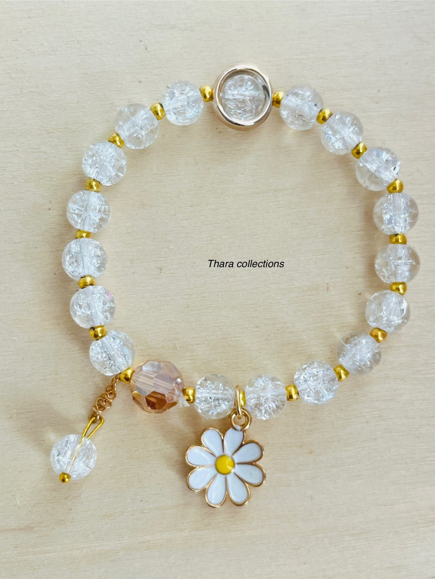 White Charm Bracelet - Floral & Character