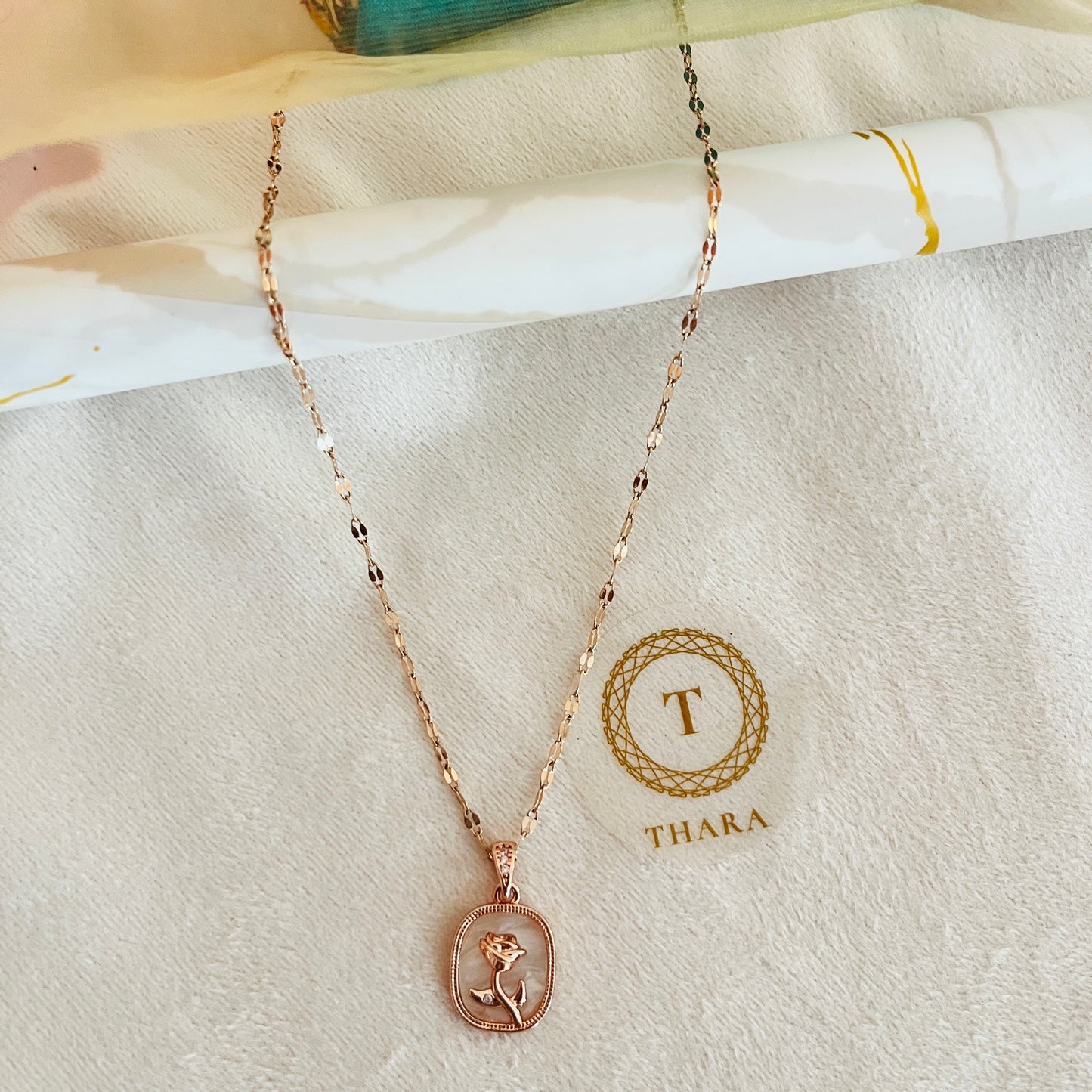 Kiyu Ziyu Rose Pendant RoseGold Chain - Exclusive Collection