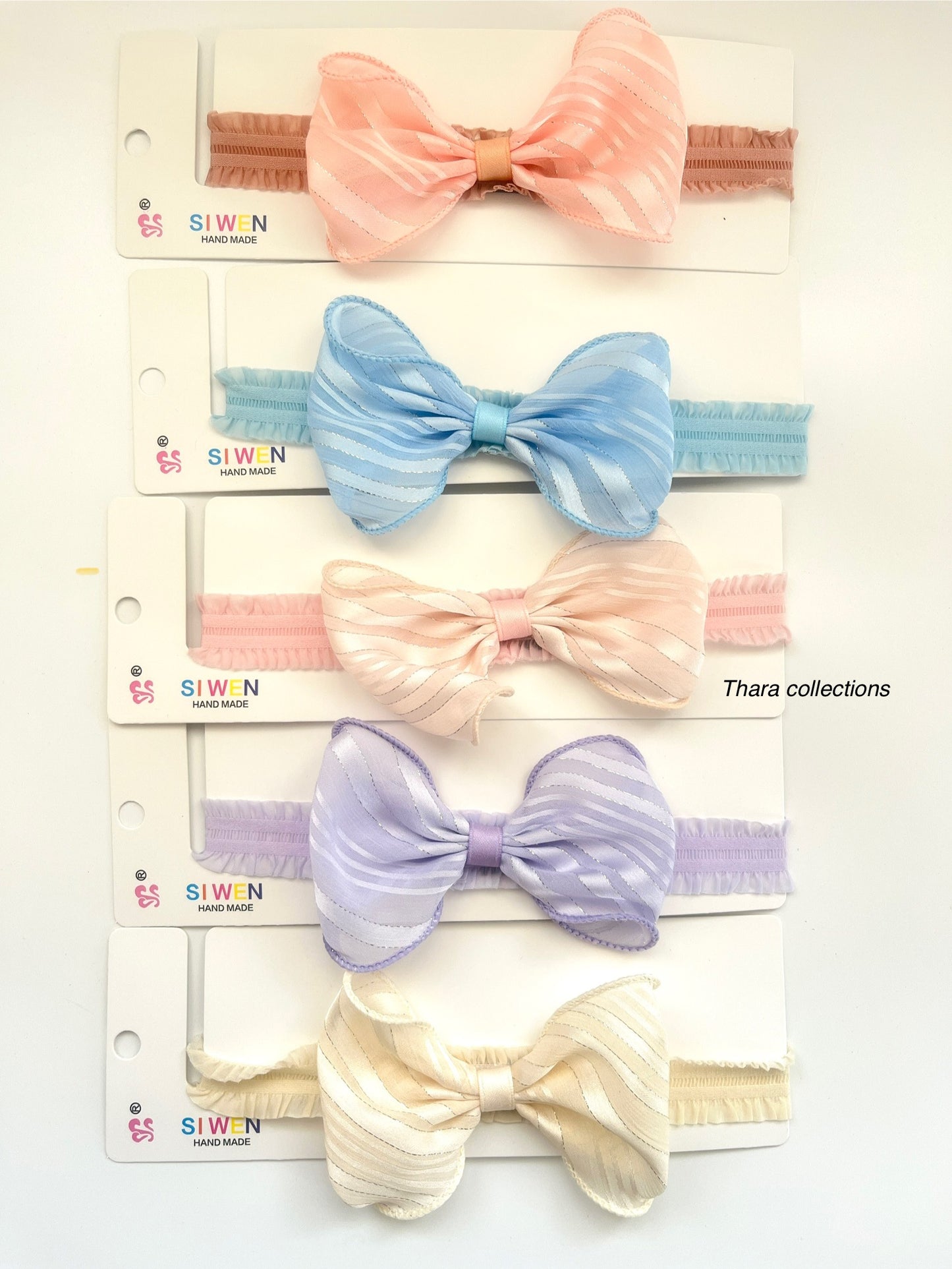 Striped Sheer Bow Headband – Elegant & Stylish