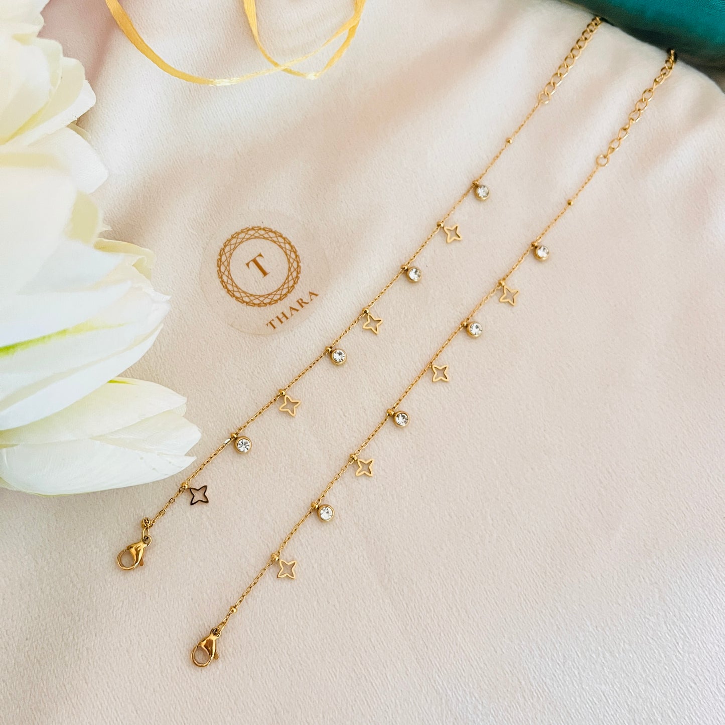 Twinkle Star Charm Anklet - Adjustable Size