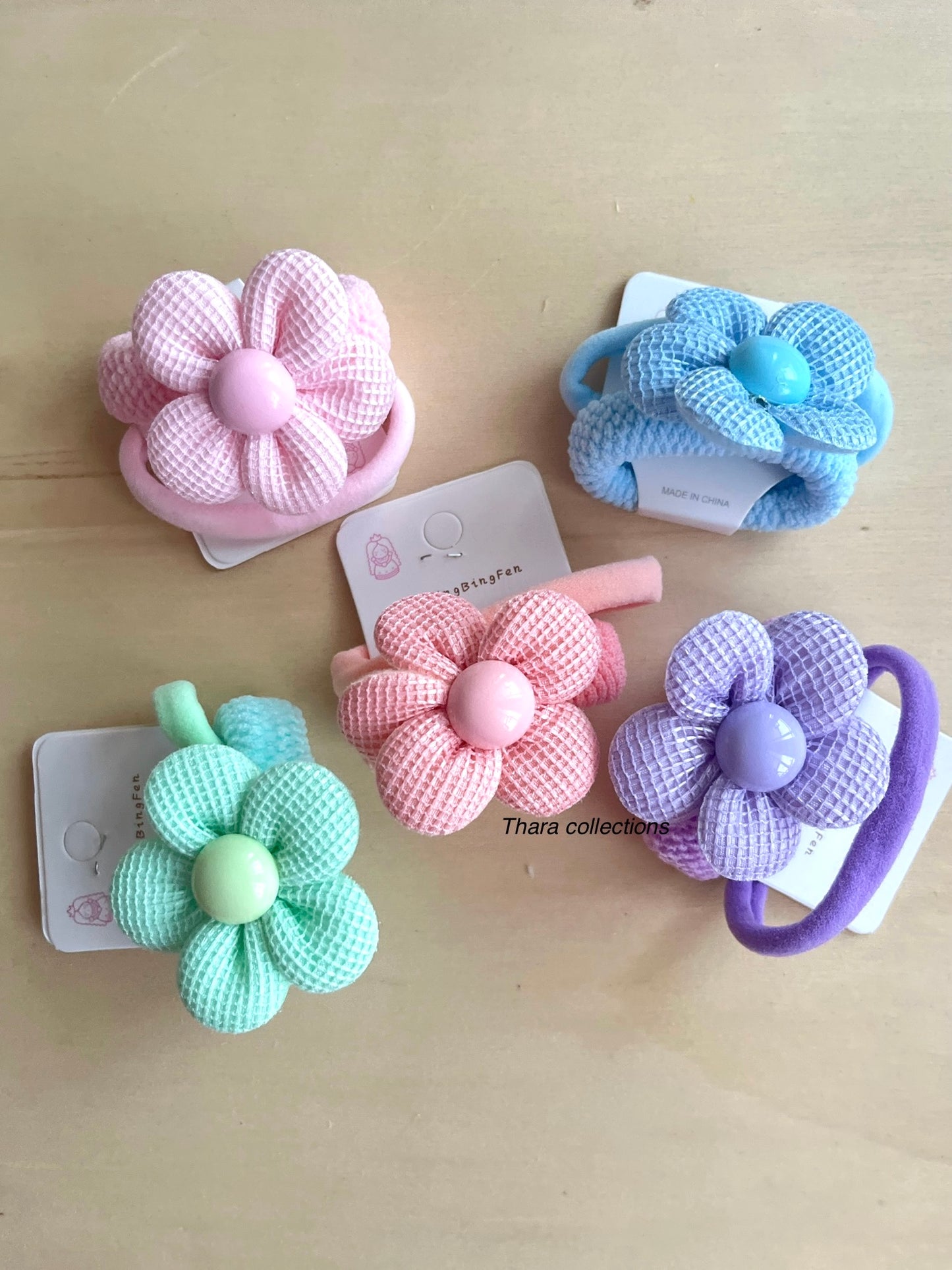 Bloom Pastel Flower Hair Ties - Set of 2