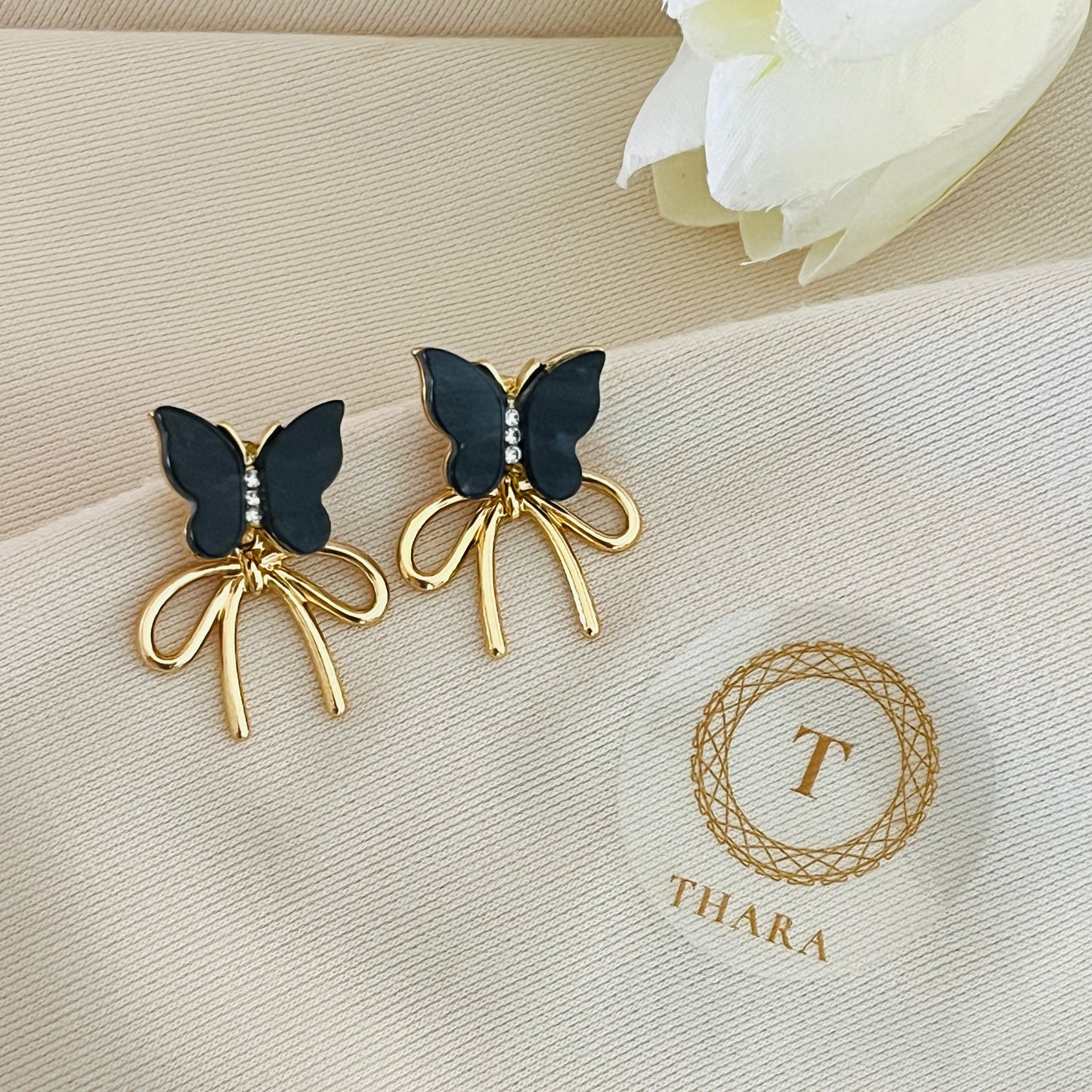 Black butterfly Bow Fancy Earring