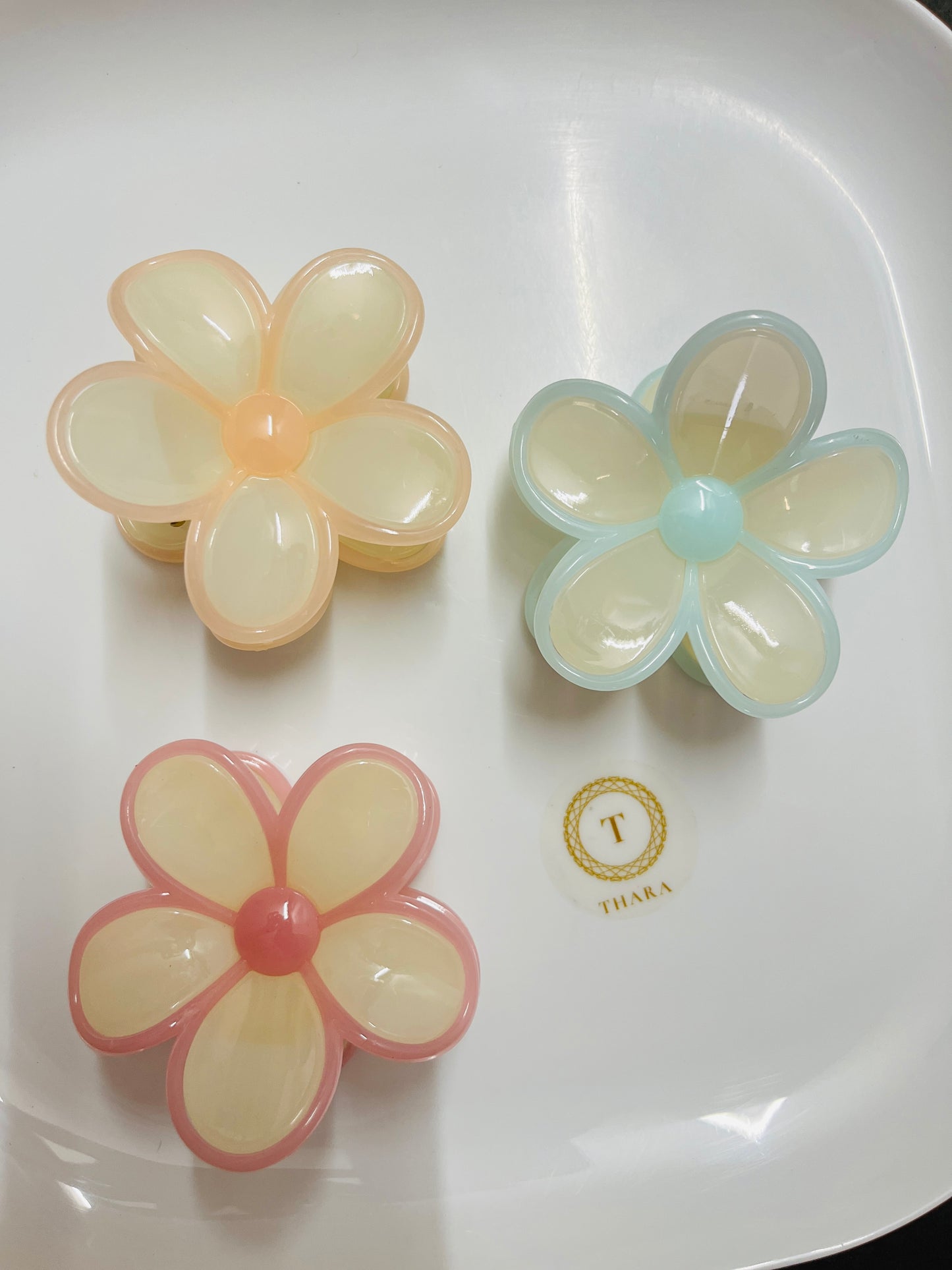 Water Color Flower Hair Clips – Medium