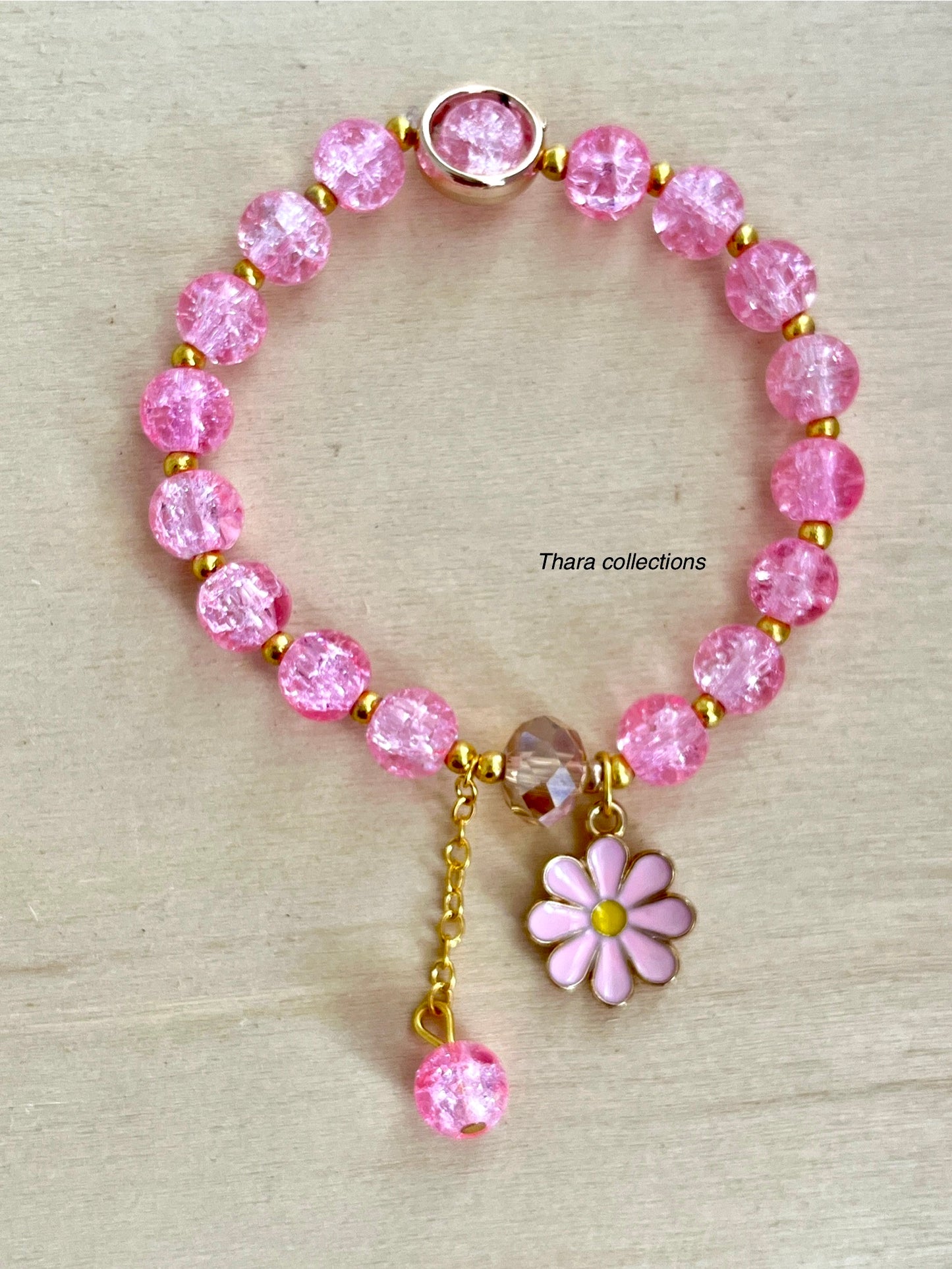 Pink Blossom Charm Bracelet – Elegant & Playful