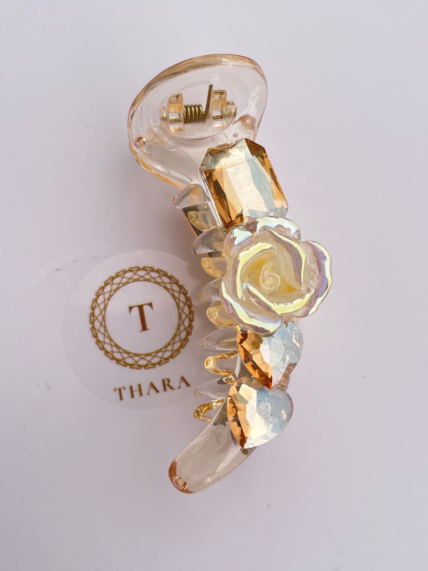 Heart Stone Rose Banana HairClip