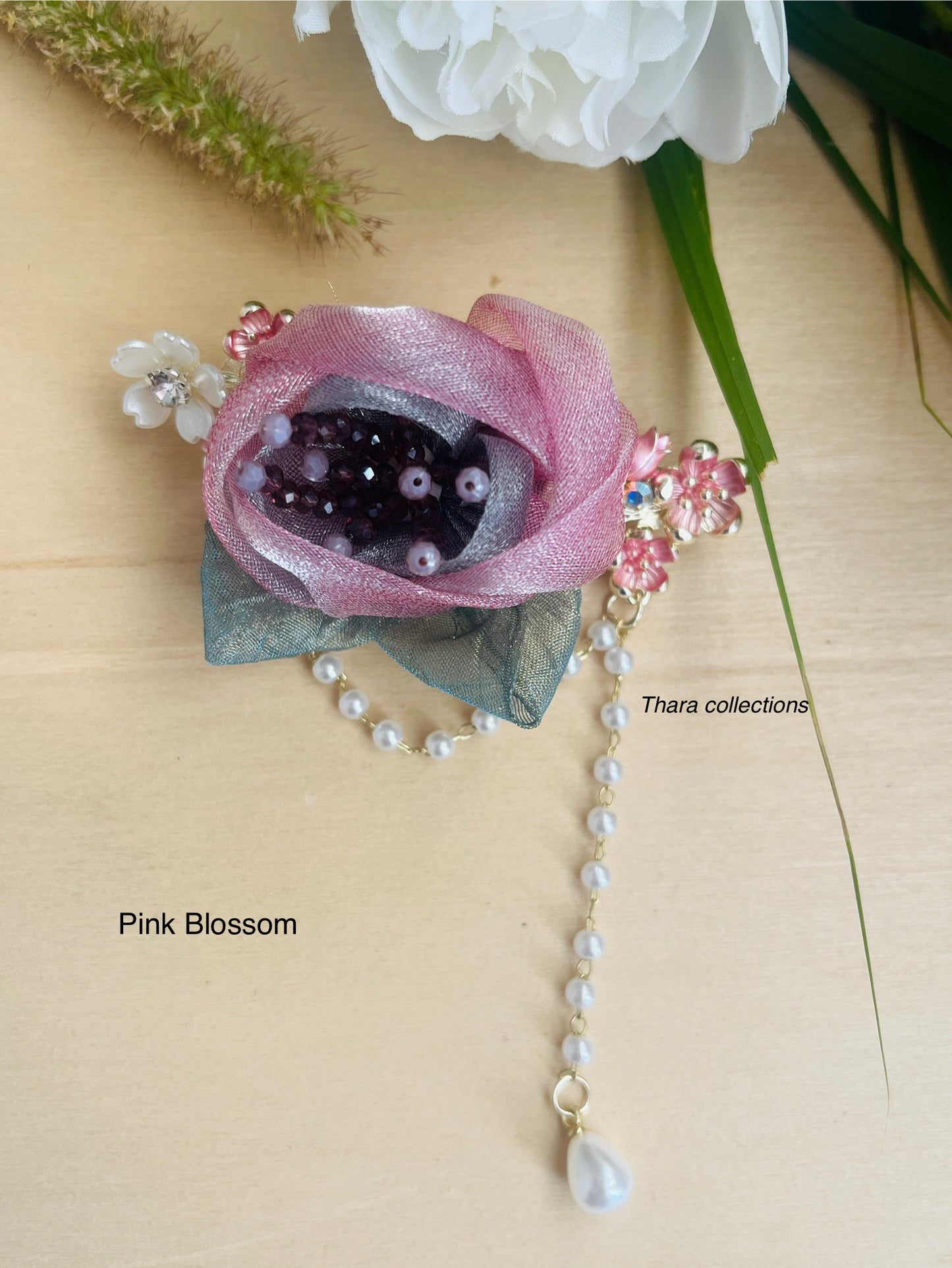 Pearl Rose Hair Clip