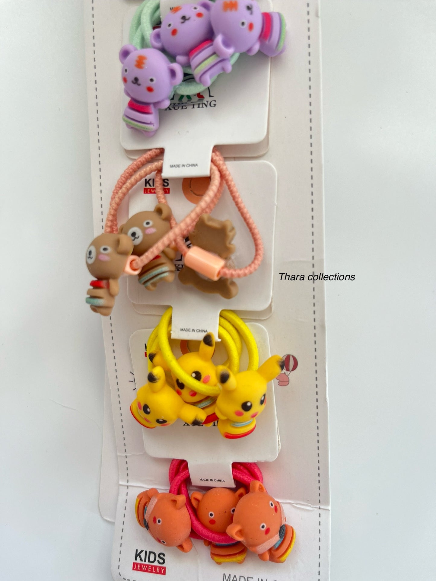 Cute Animal Character Hair Ties – Kids Elastic Bands (Set of 3)