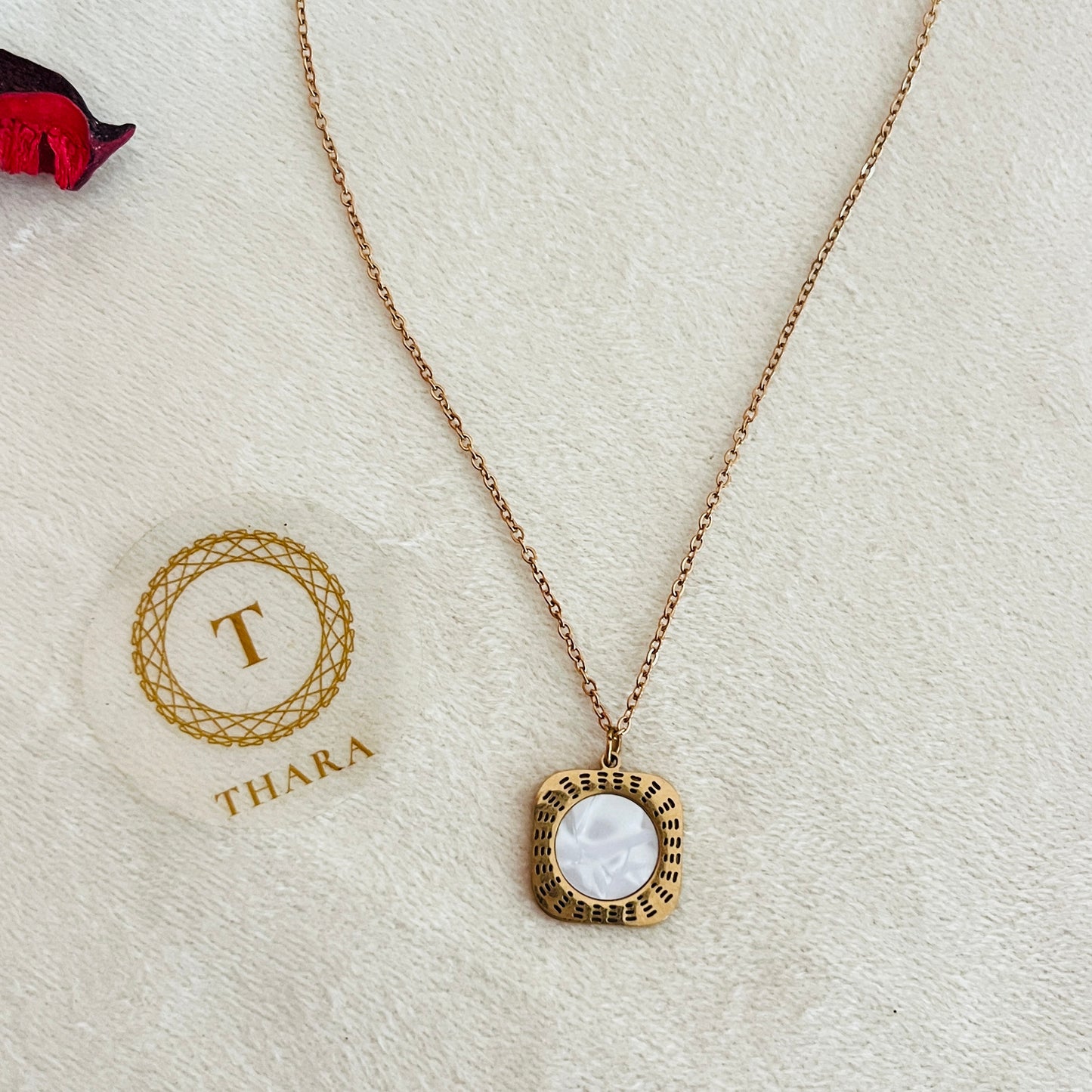 Kiyu Ziyu Square Pendant Rose Gold Chain - Exclusive Collection