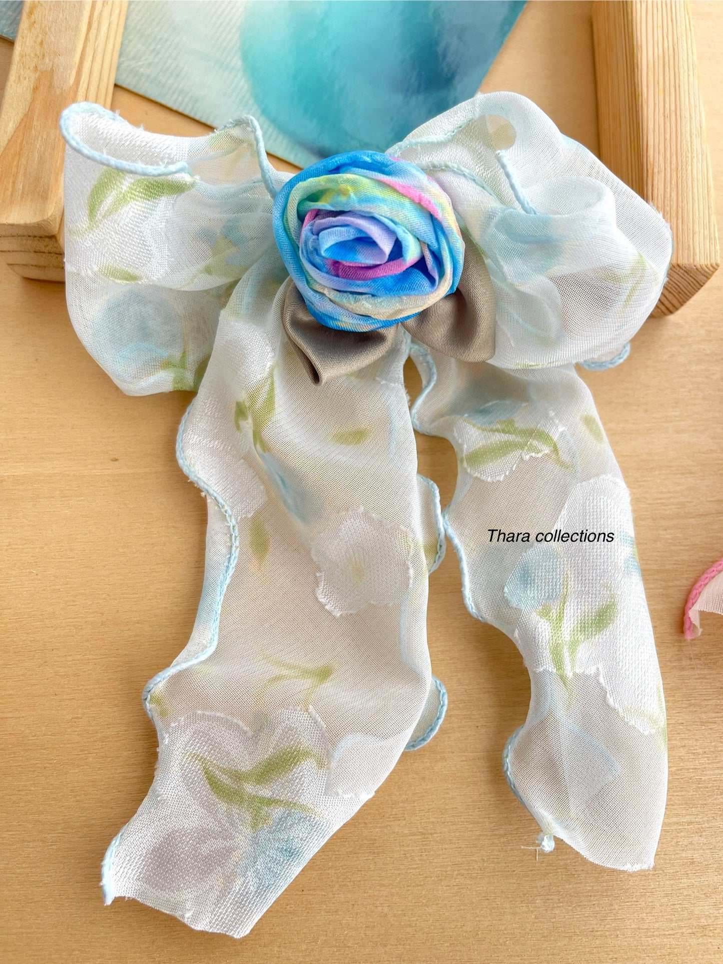 Pastel Garden Bloom Bow Clips – Watercolor Floral Series