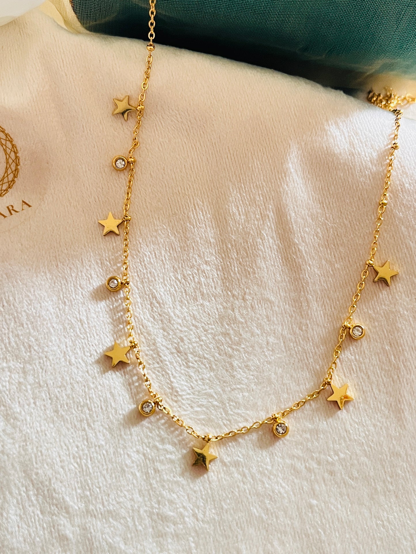 Antitarnish Star Stone Charm Necklace
