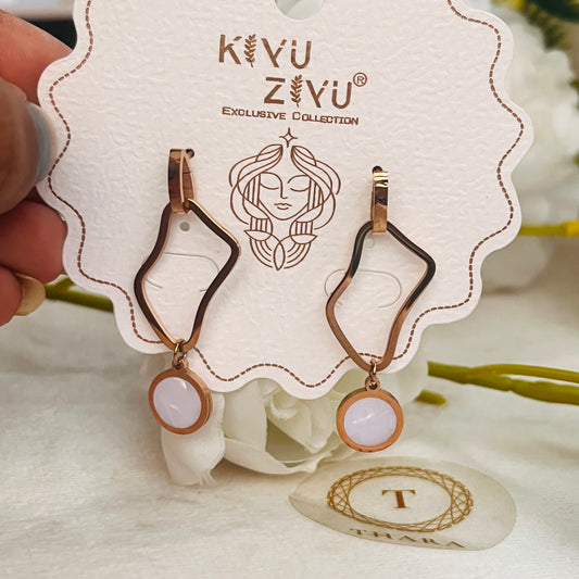 Abstract Geometric Rose Gold Earrings
