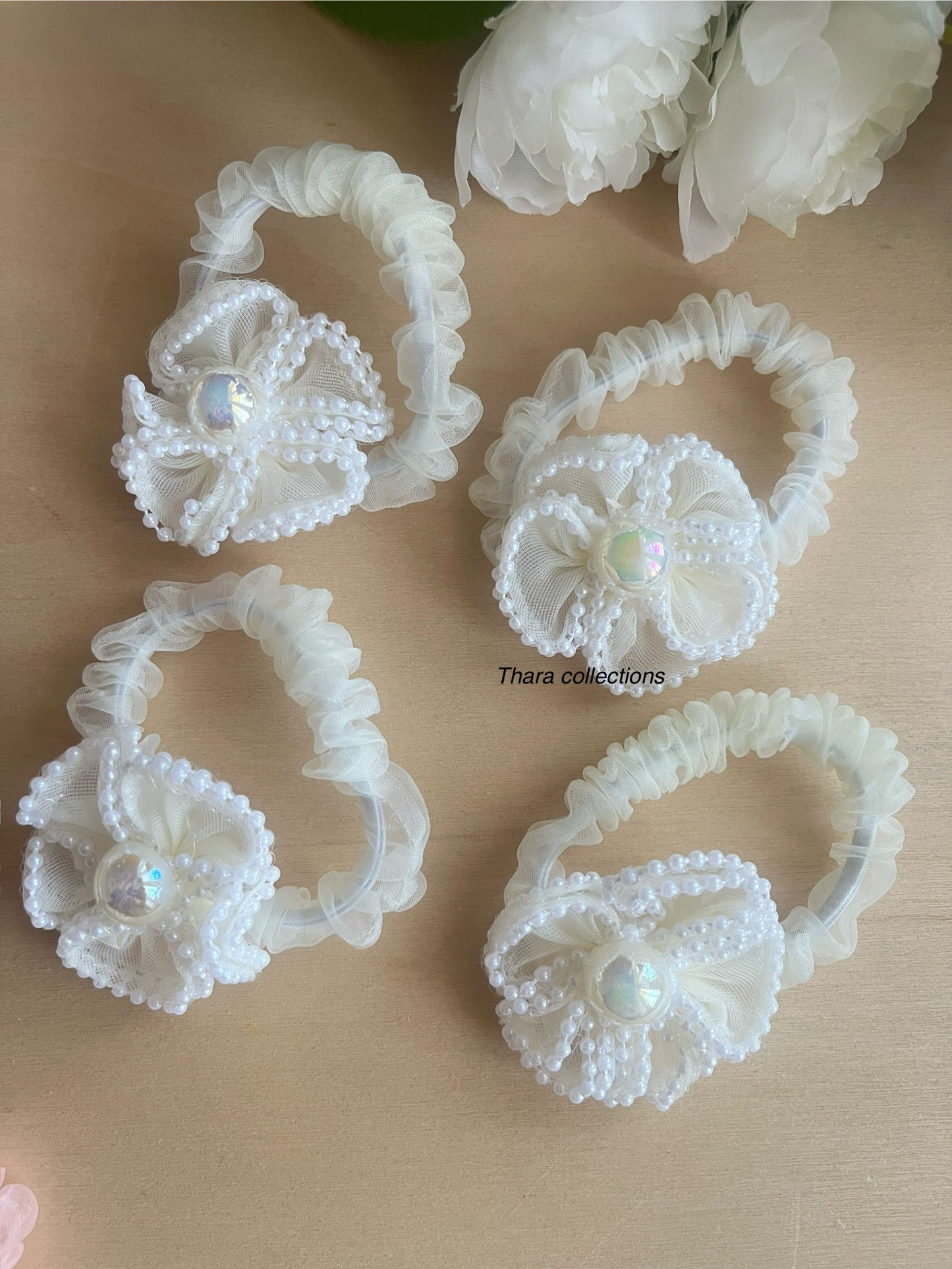 Pearl Bloom Hair Ties