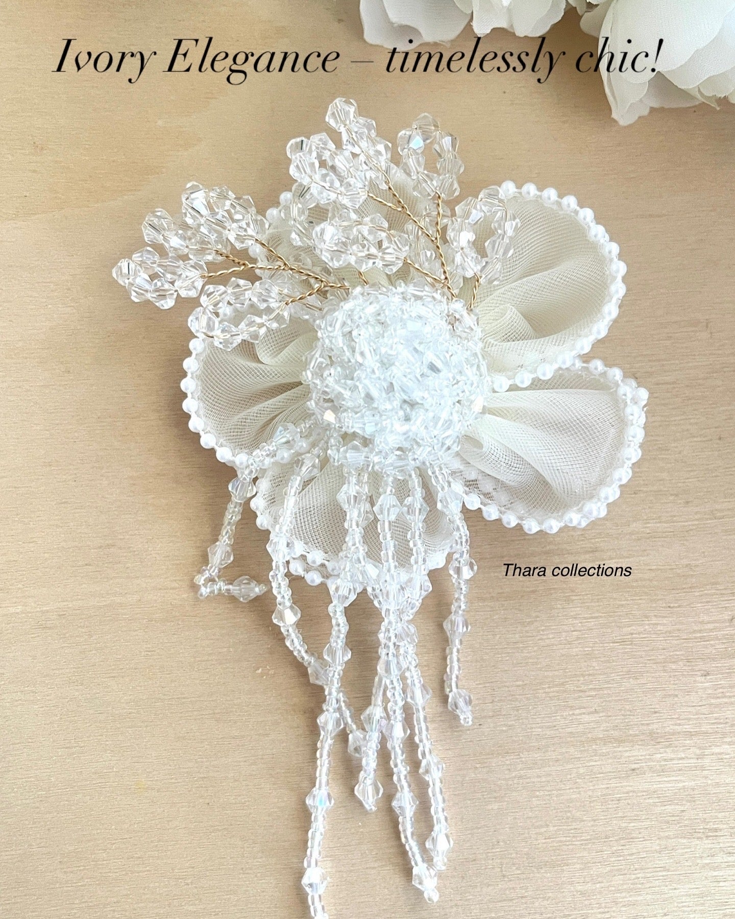 Pearl Floral Alligator BackClip