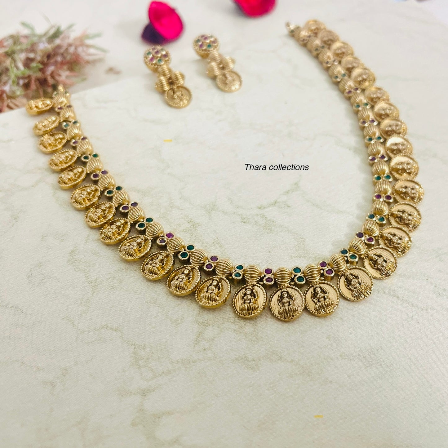 Traditional Lakshmi Coin Necklace Set