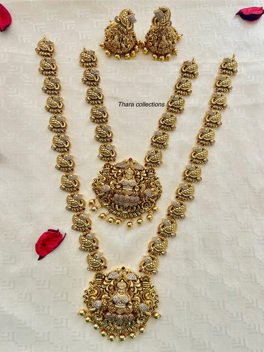 Traditional Goddess Lakshmi Semi Bridal Set – Gold Plated