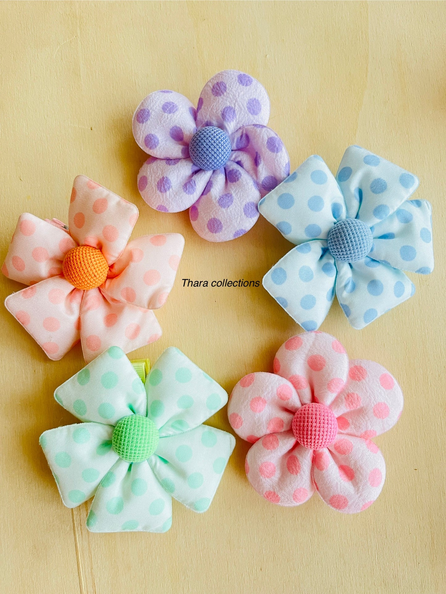 Polka Dot Bloom Hair Clips
