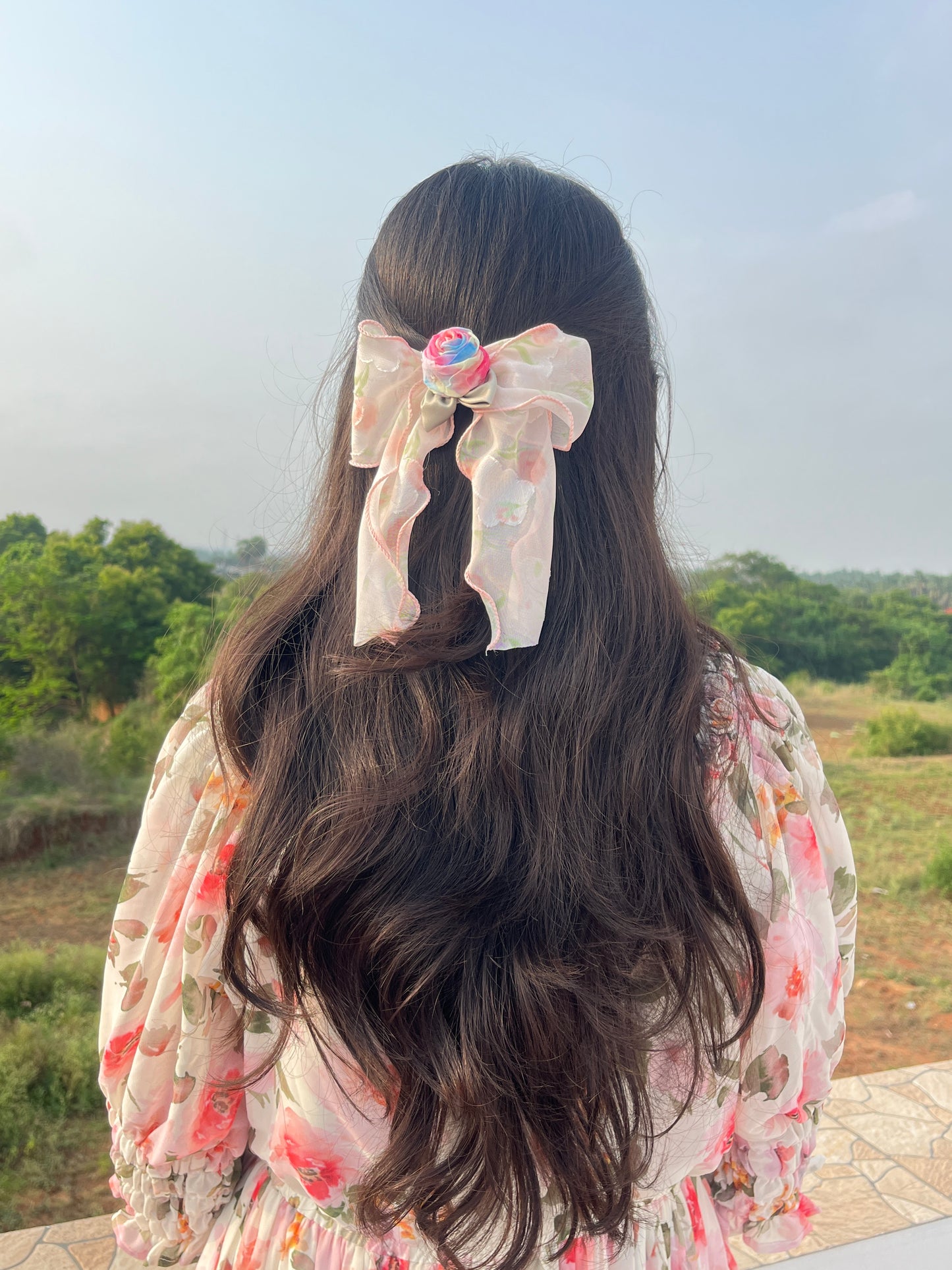 Pastel Garden Bloom Bow Clips – Watercolor Floral Series