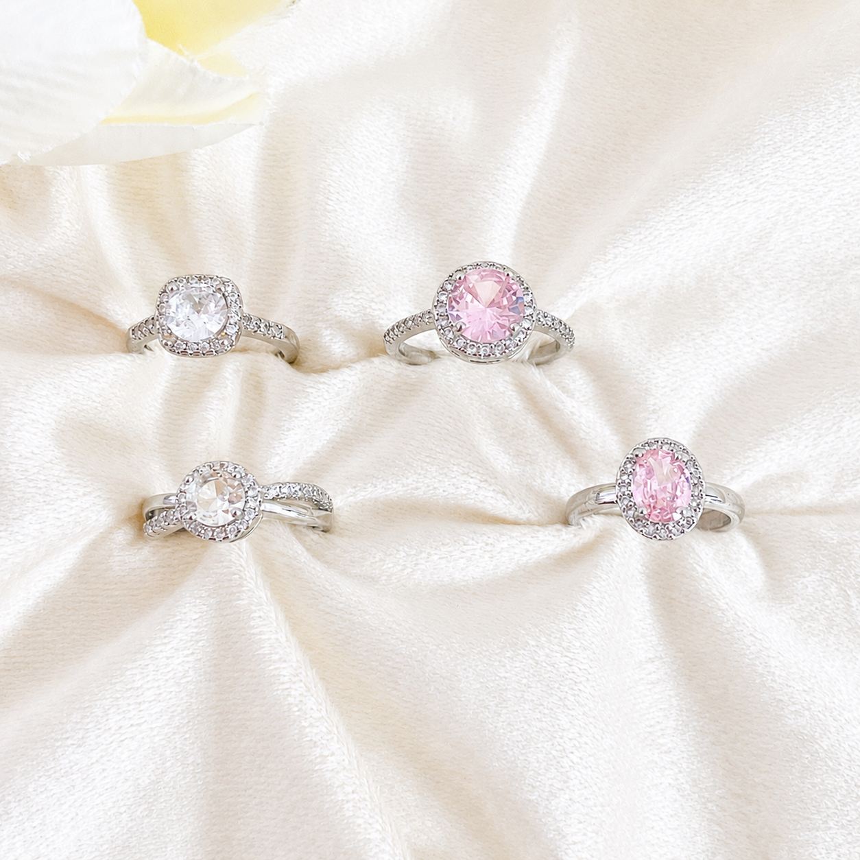 Halo Sparkle Adjustable Ring