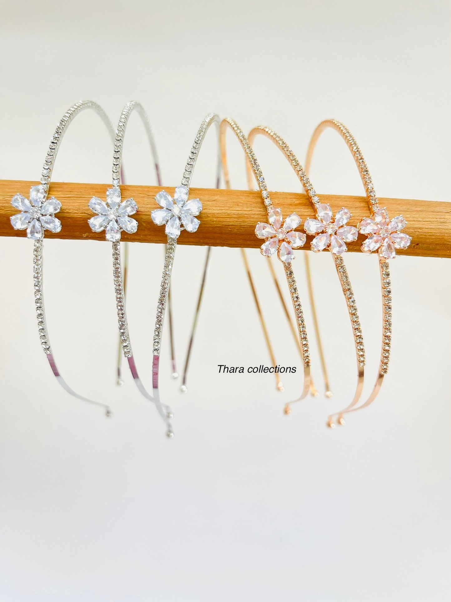 Elegant Floral Rhinestone Headbands – Silver & Rose Gold
