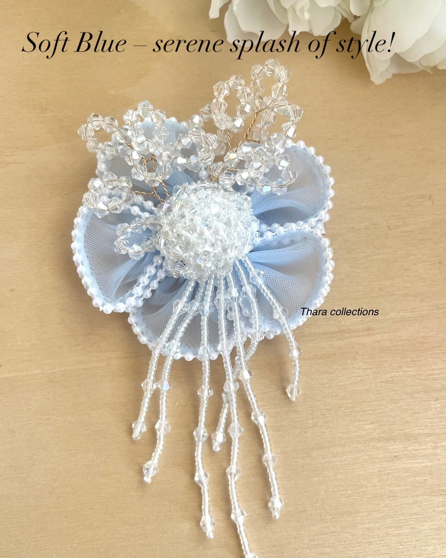 Pearl Floral Alligator BackClip