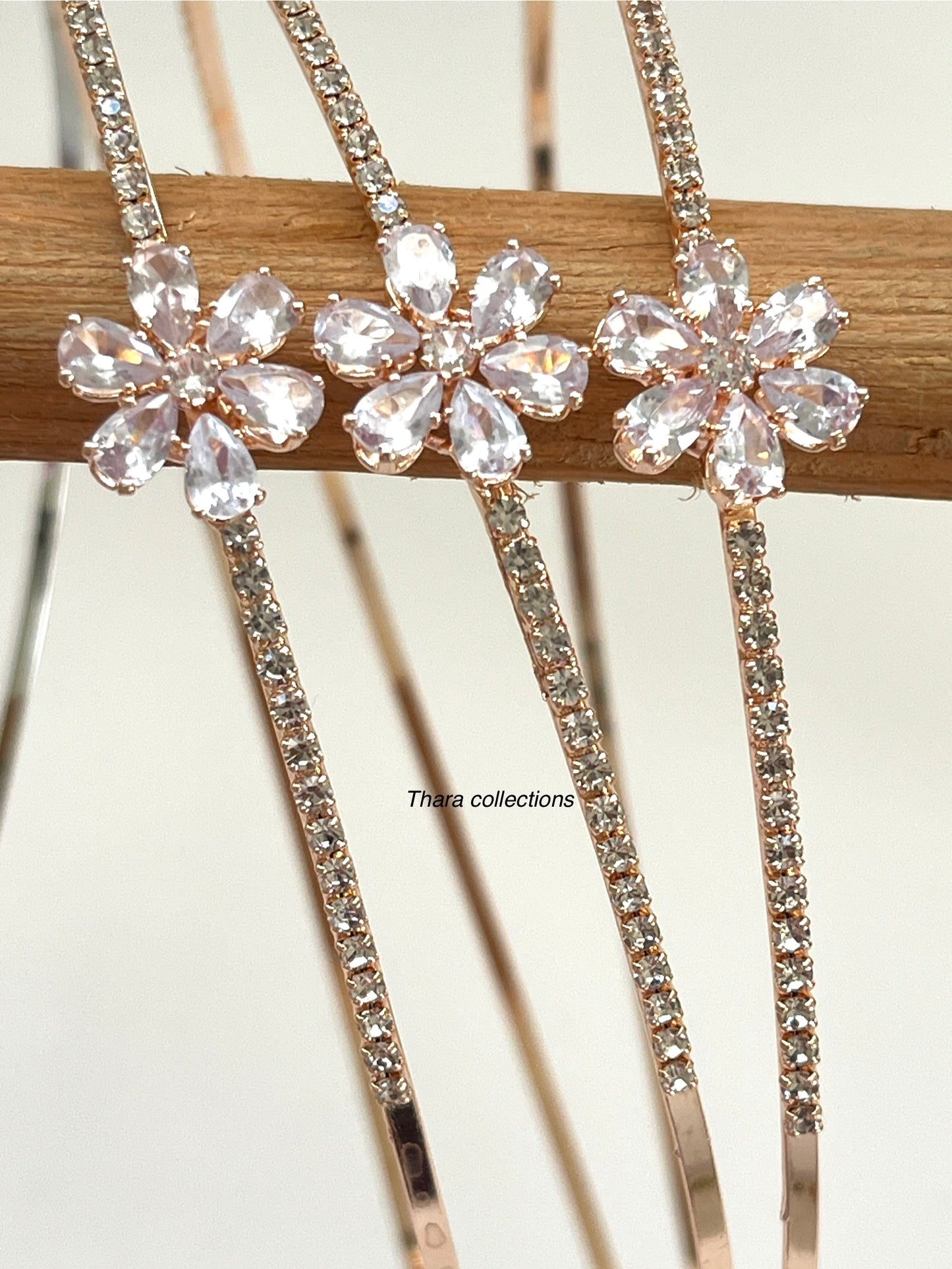 Elegant Floral Rhinestone Headbands – Silver & Rose Gold
