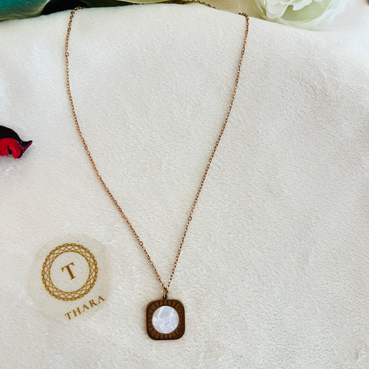 Kiyu Ziyu Square Pendant Rose Gold Chain - Exclusive Collection
