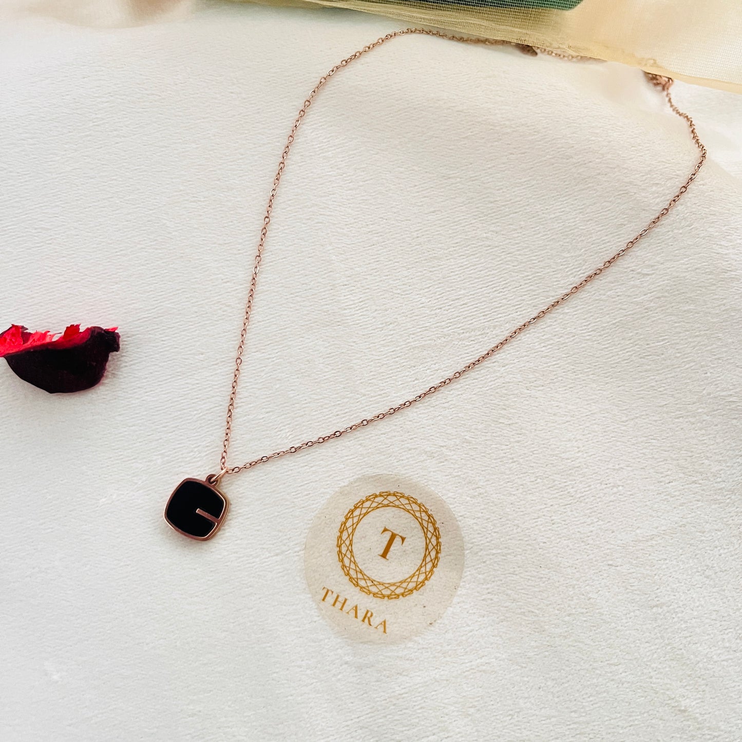 Dual side Pendant RoseGold Chain - Square
