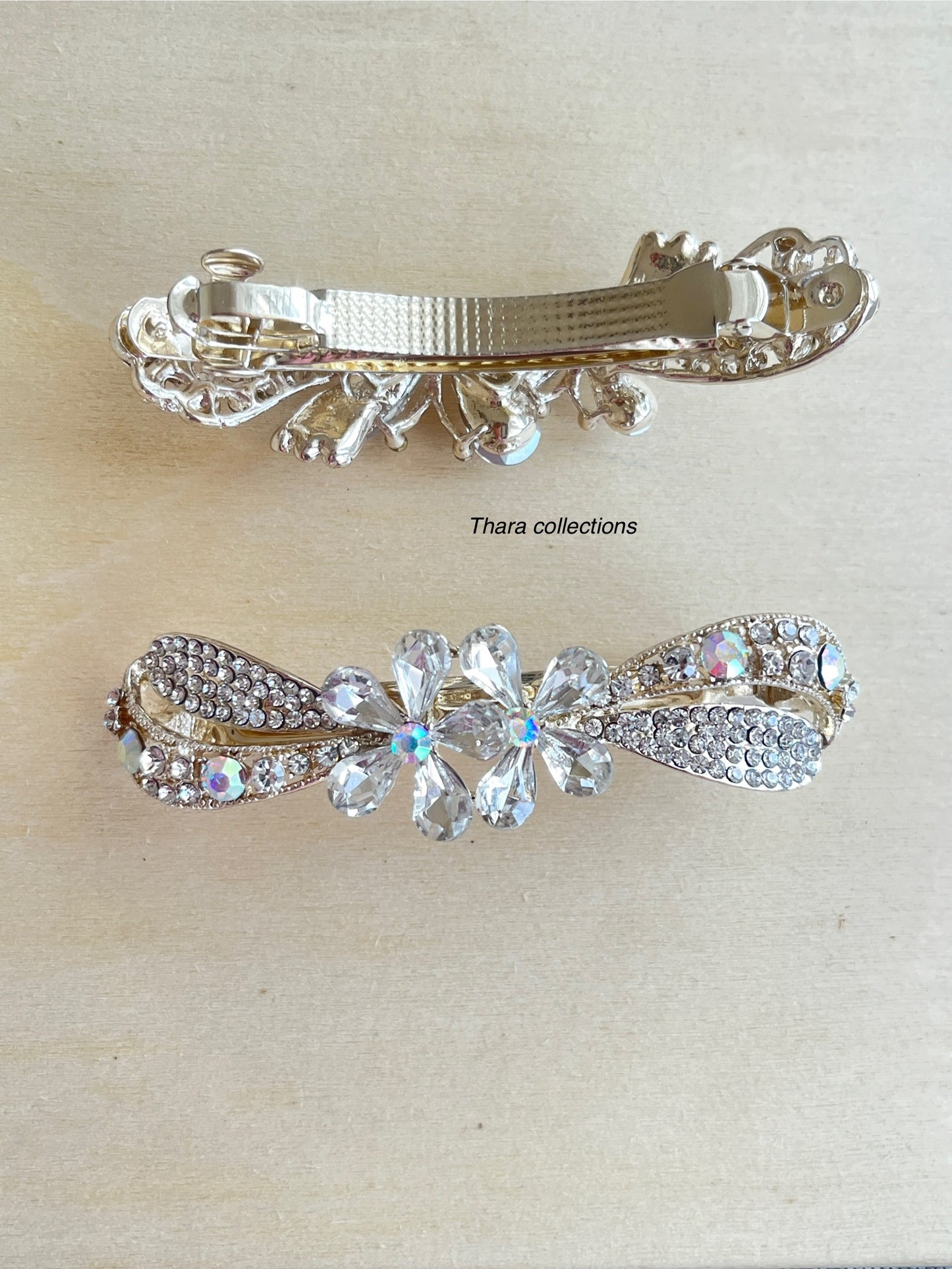 Sparkling Floral Crystal Barrette