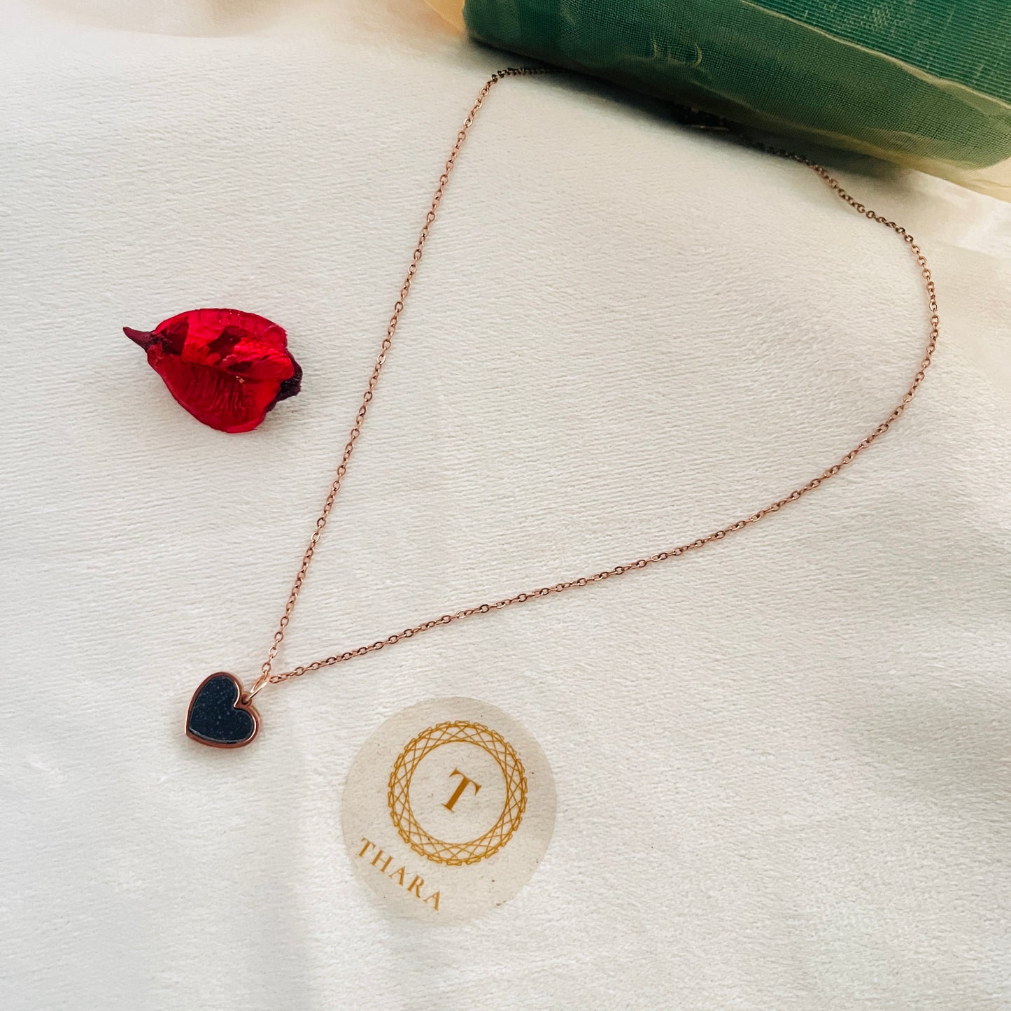 Dual side Pendant RoseGold Chain - Heart 4