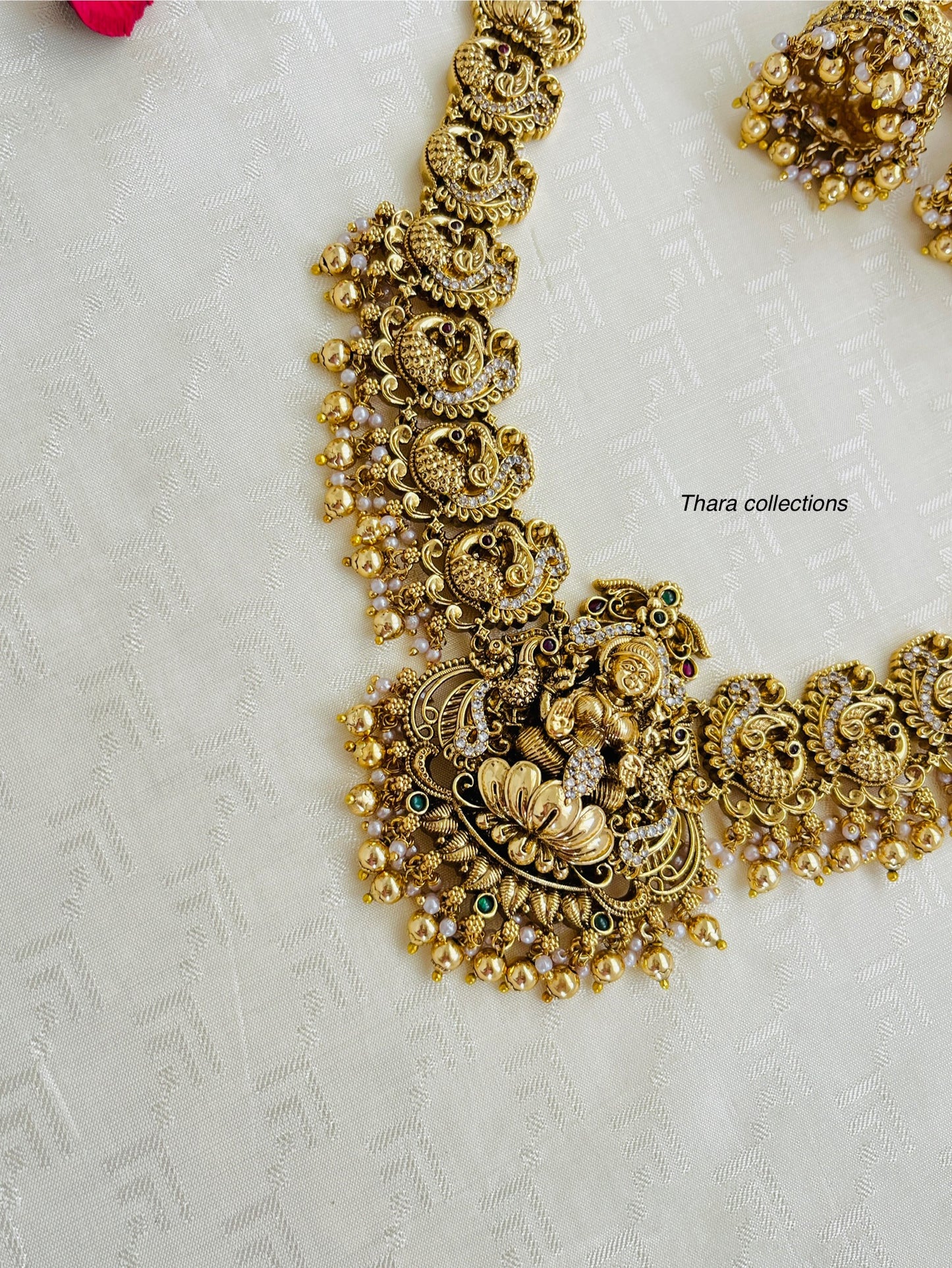 Antique Lakshmi Temple Long Haram Set