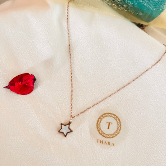 Dual side Pendant RoseGold Chain - Star