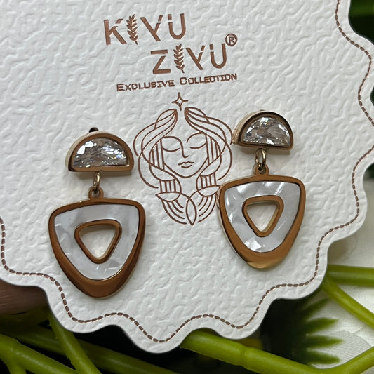 Minimal Triangle Drop RoseGold Earring