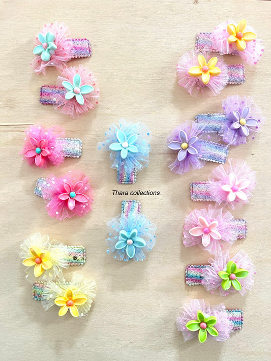 Glitter Bloom Hair Clips – Set of 2